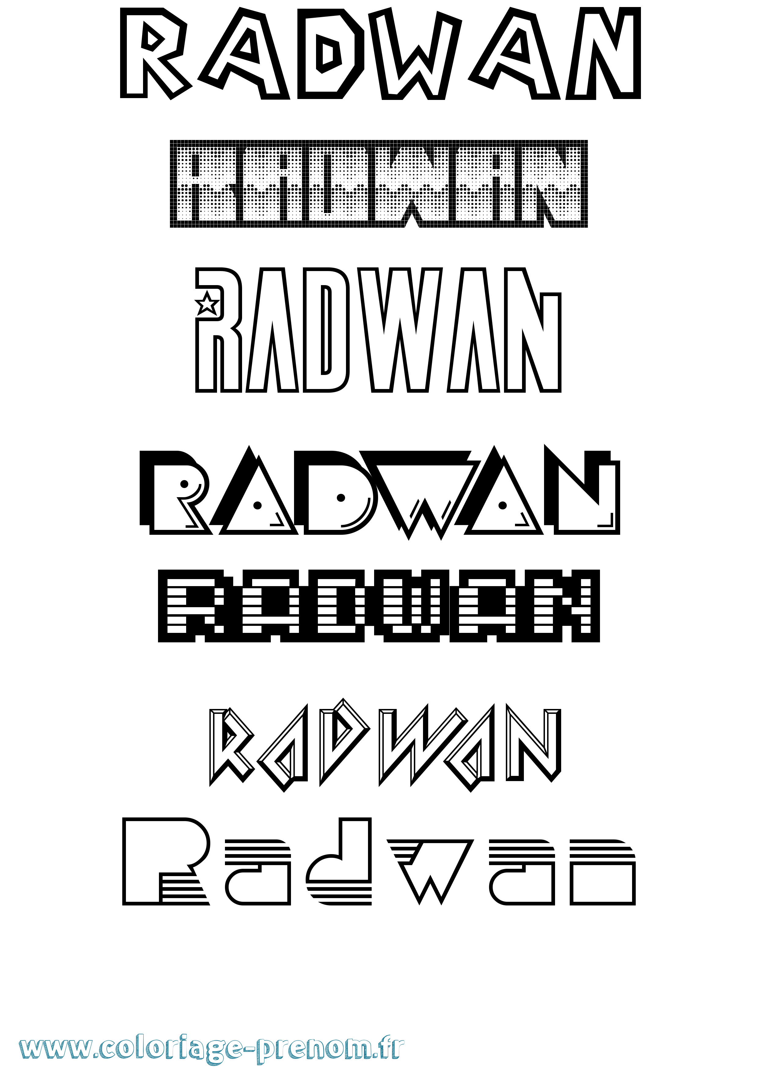 Coloriage Radwan Jeux Vidéos Coloriage prénom Radwan Jeux Vidéos