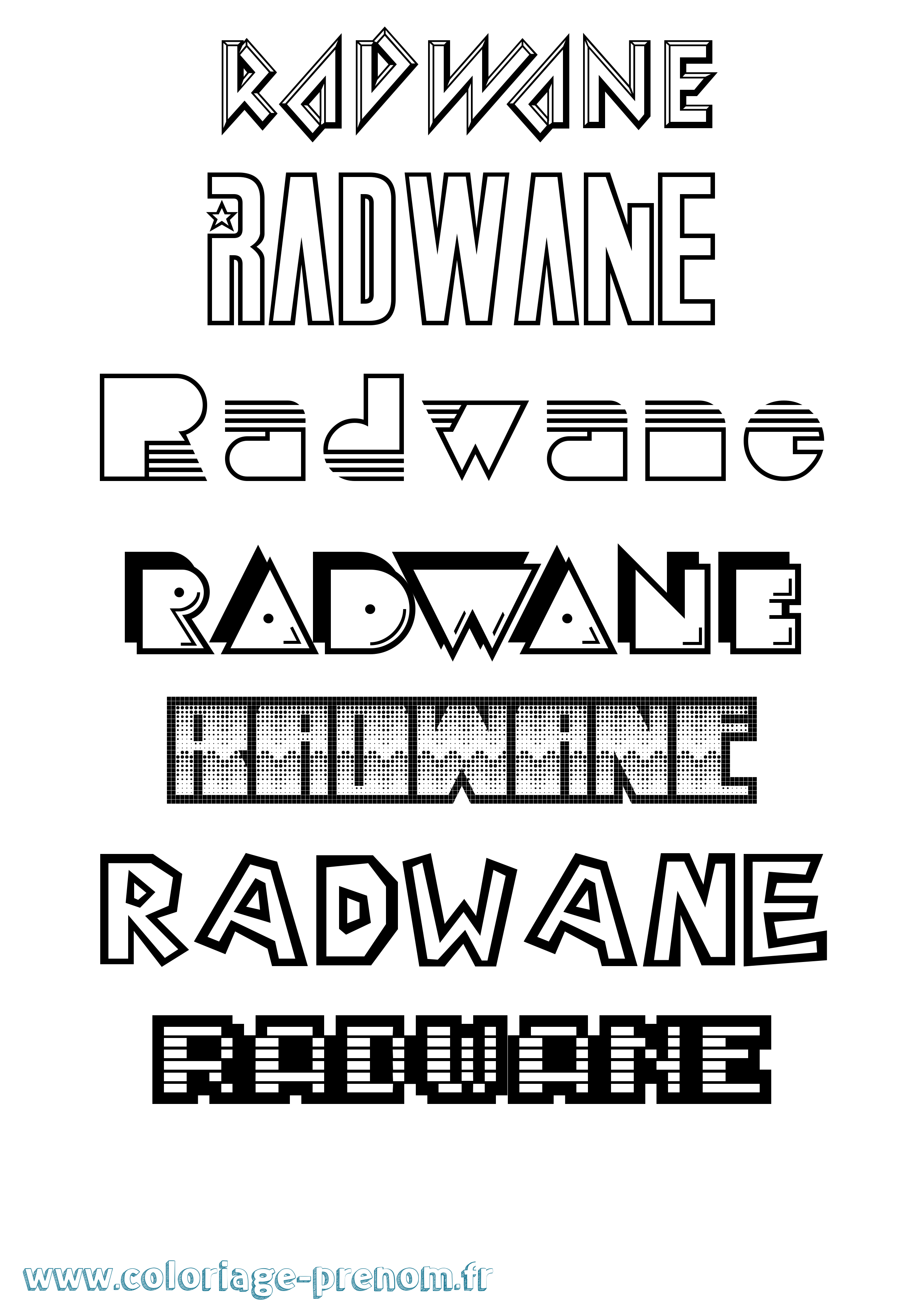 Coloriage Radwane Jeux Vidéos Coloriage prénom Radwane Jeux Vidéos