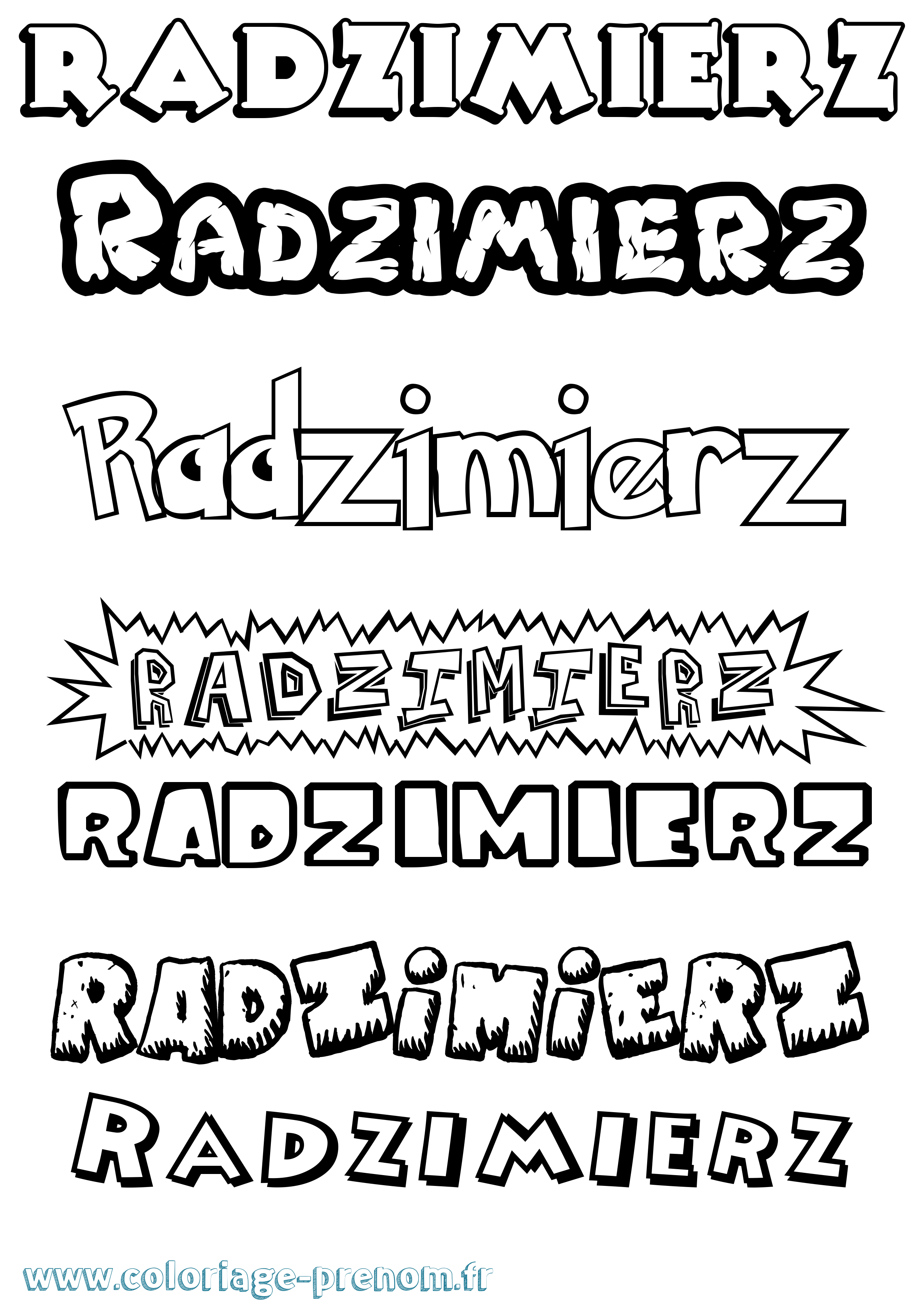 Coloriage Radzimierz Dessin Animé Coloriage prénom Radzimierz Dessin Animé