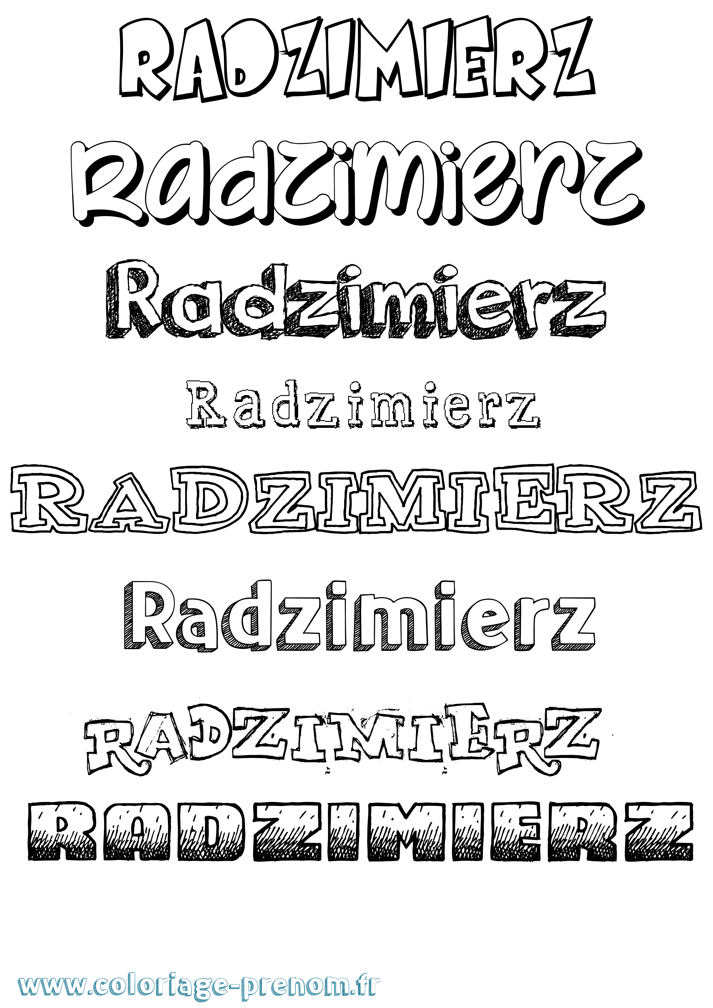 Coloriage prénom Radzimierz Dessiné