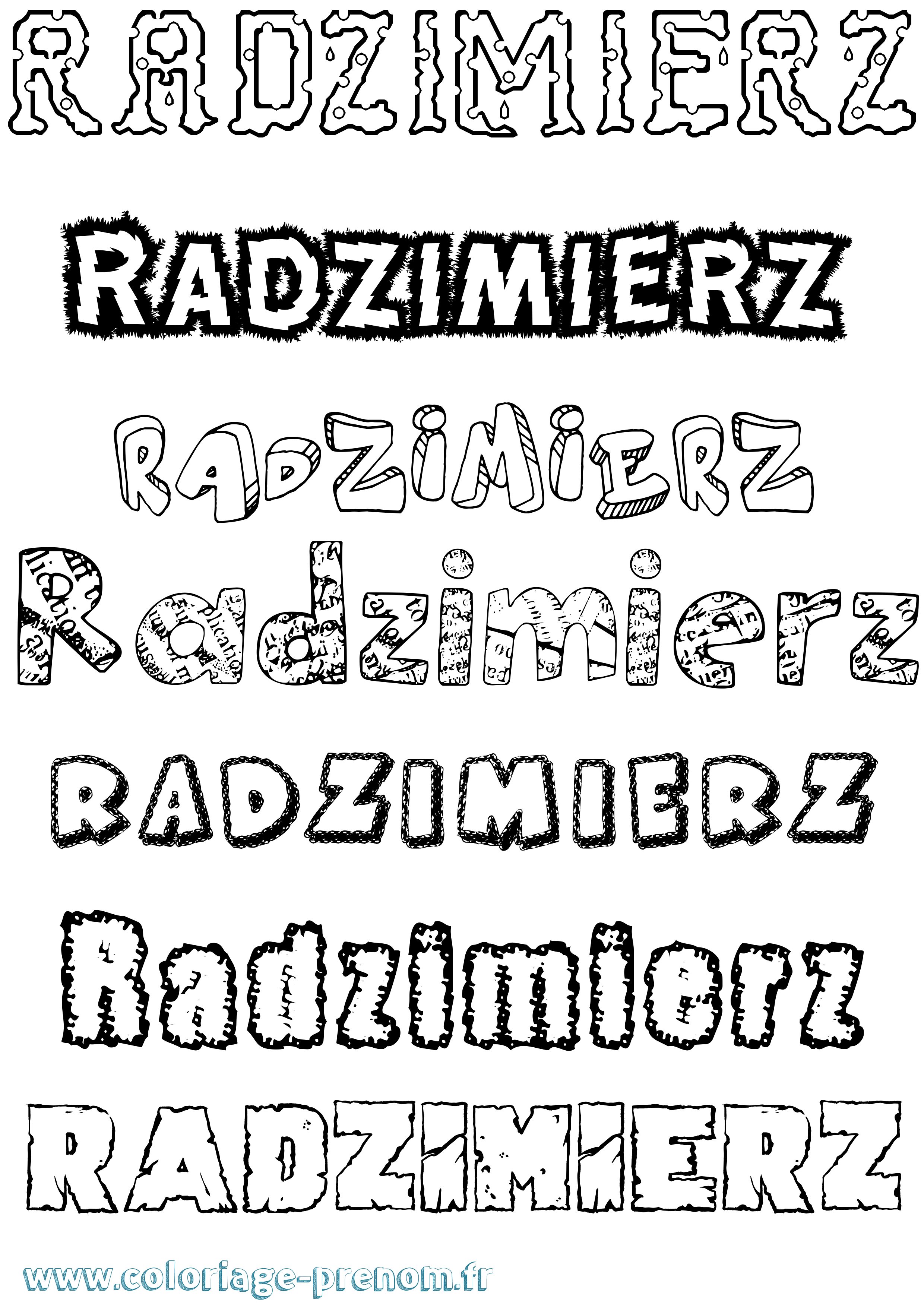 Coloriage prénom Radzimierz Destructuré