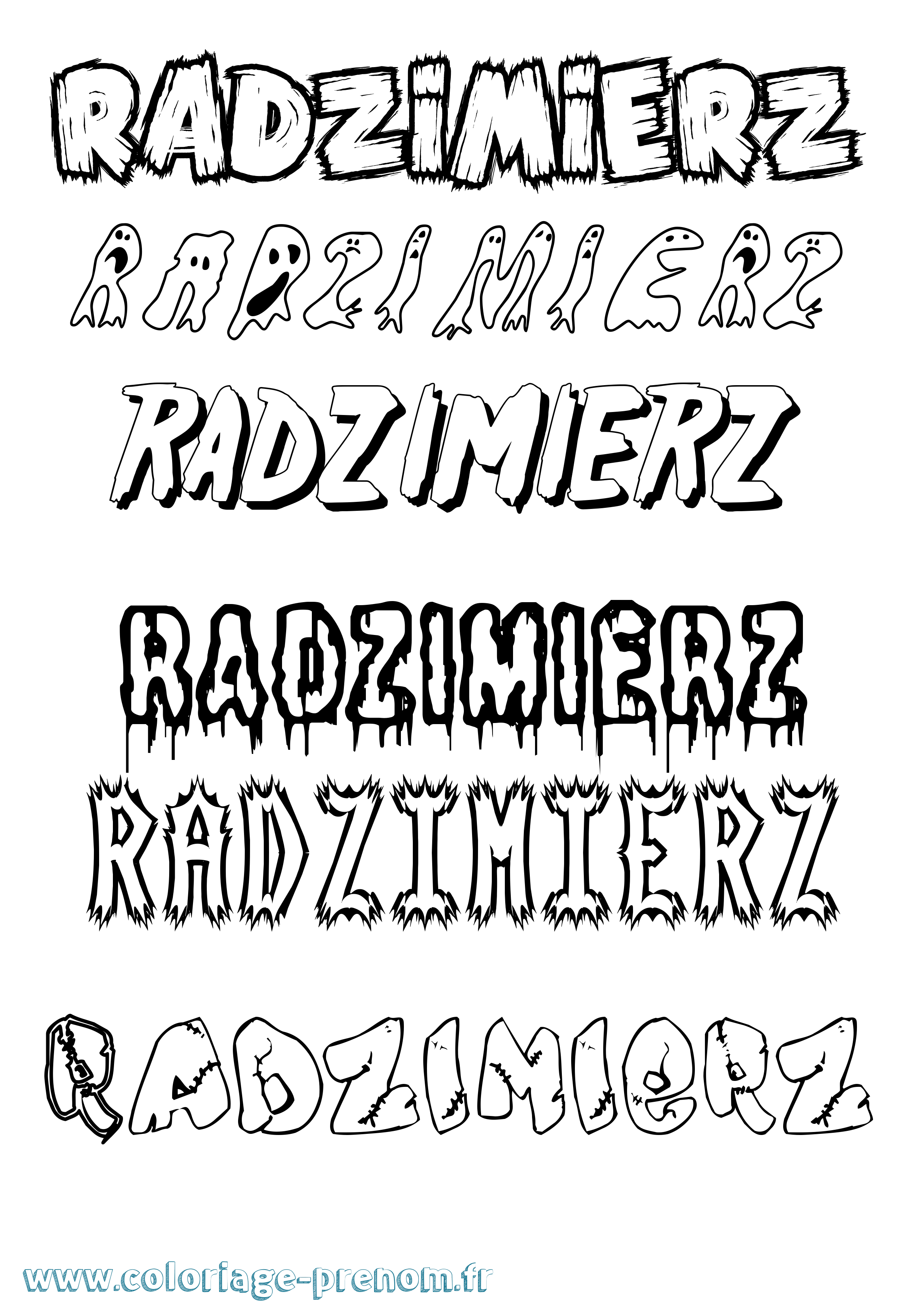 Coloriage prénom Radzimierz Frisson