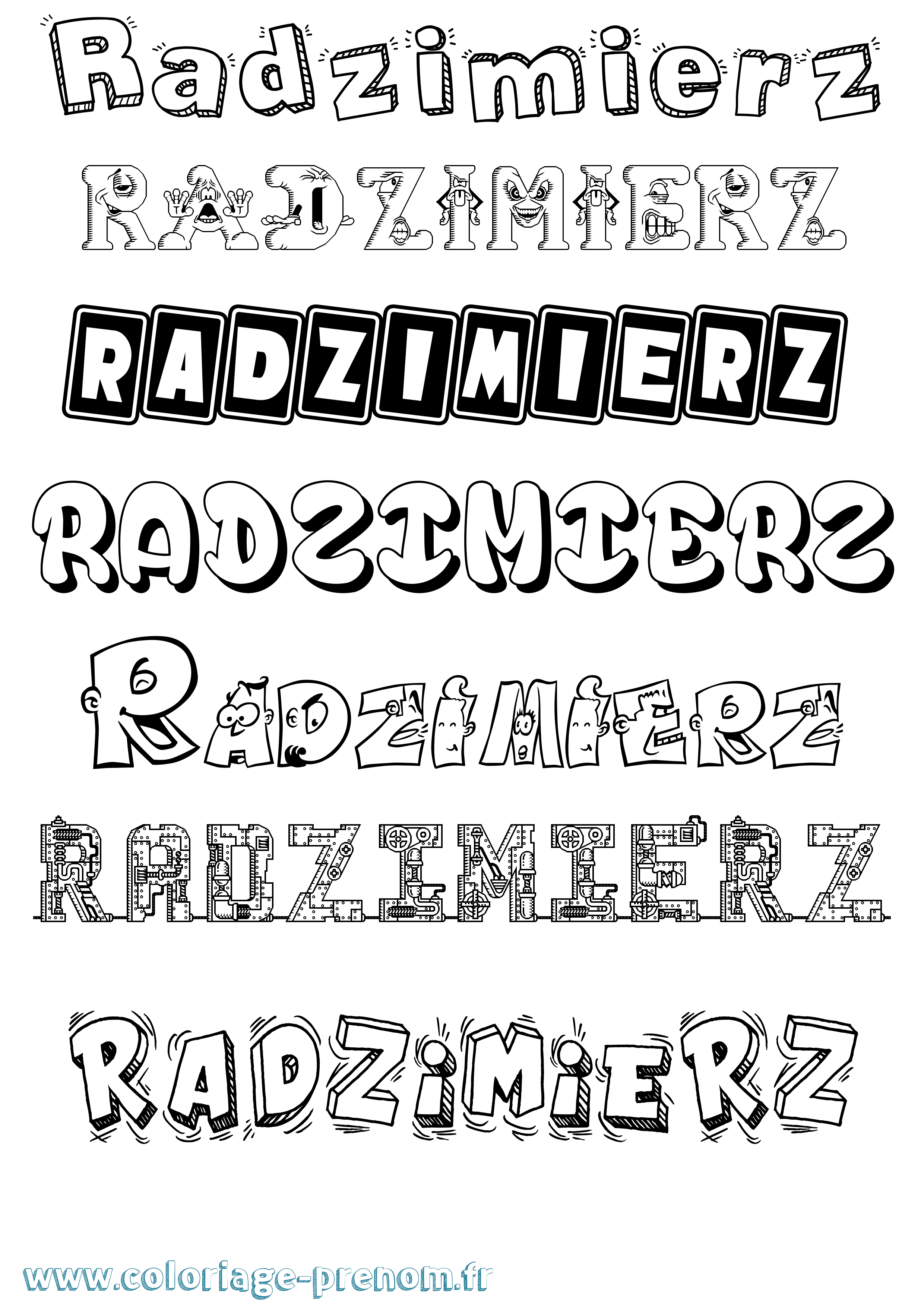 Coloriage prénom Radzimierz Fun