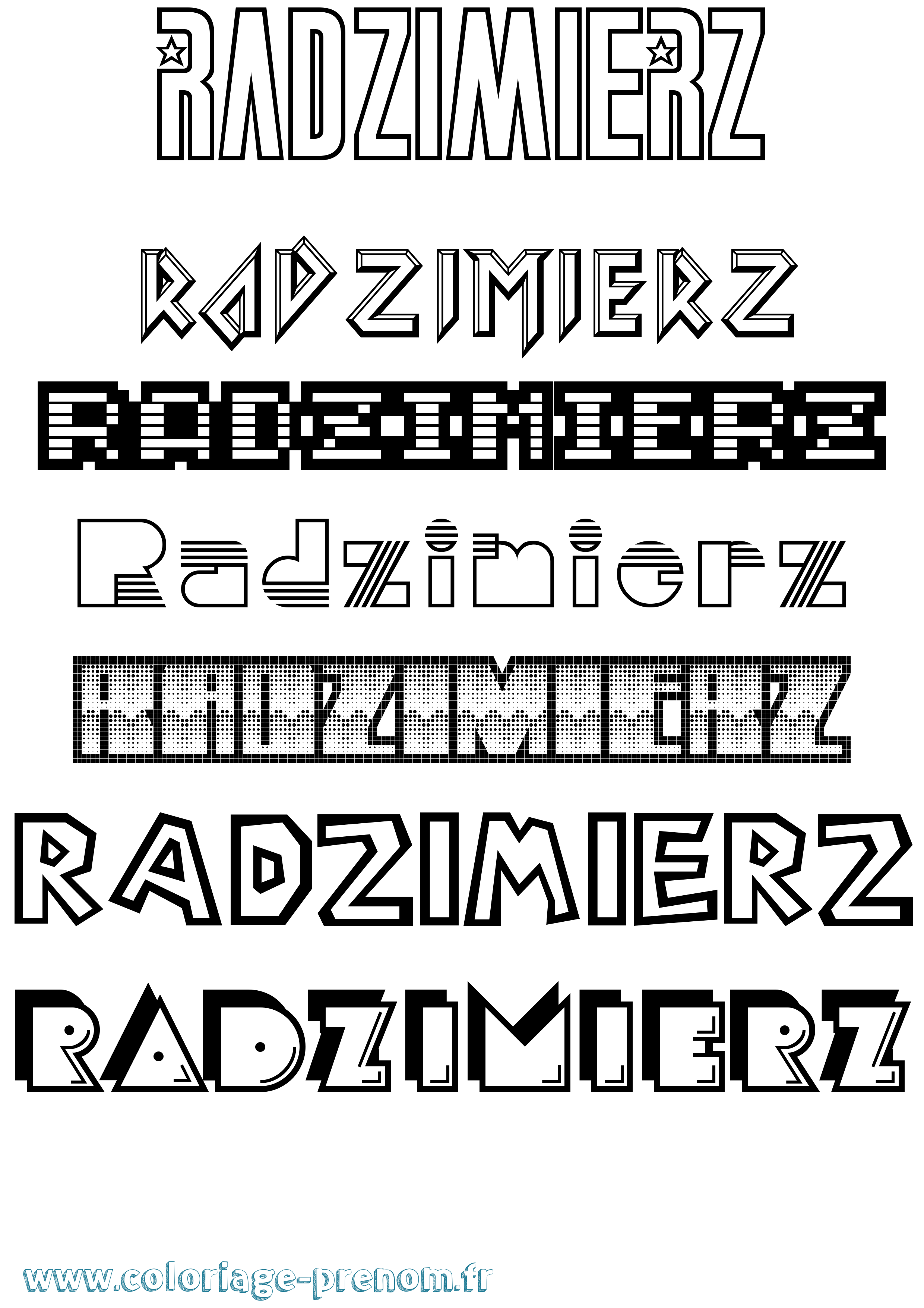 Coloriage Radzimierz Jeux Vidéos Coloriage prénom Radzimierz Jeux Vidéos