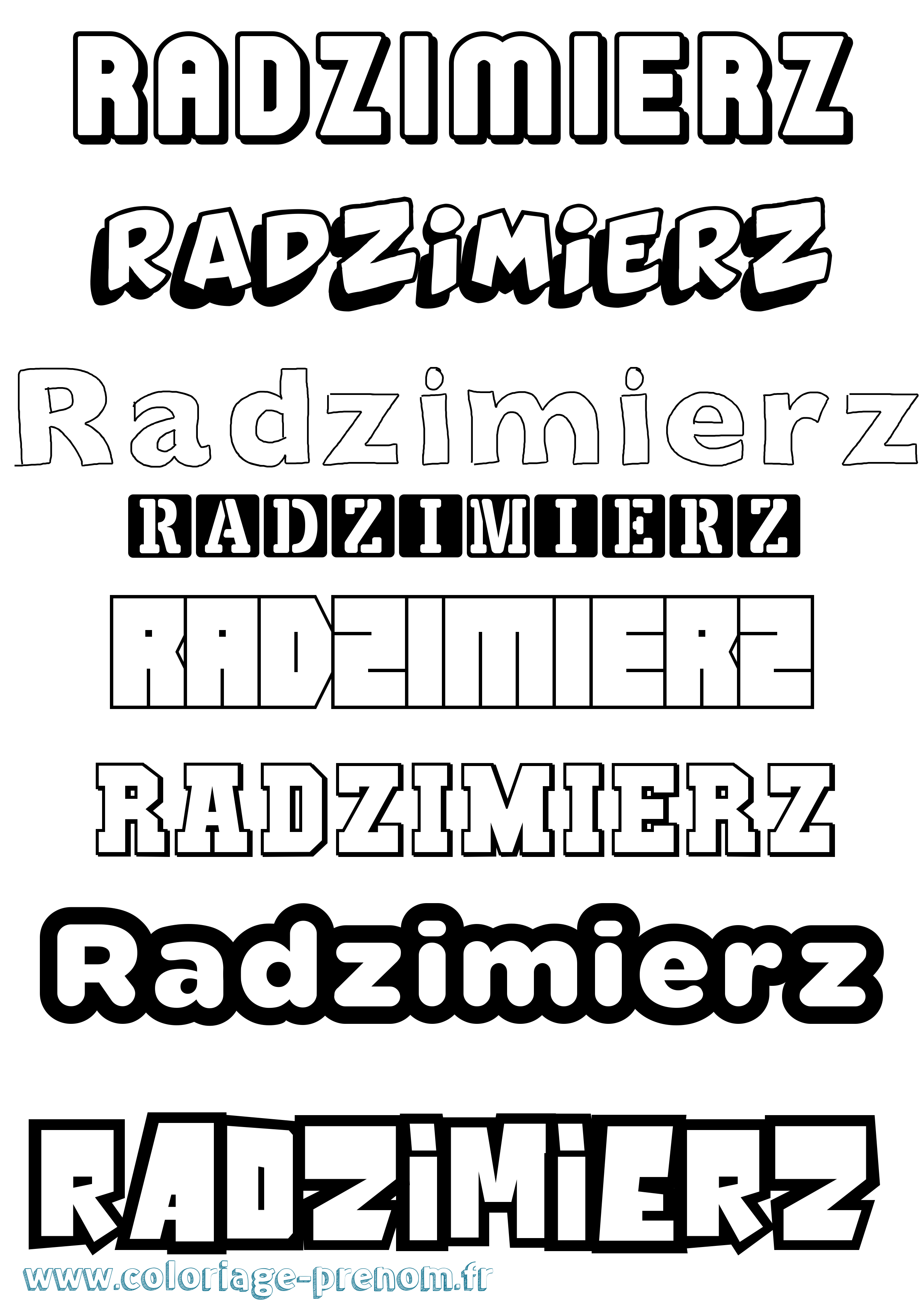 Coloriage Radzimierz Simple Coloriage prénom Radzimierz Simple