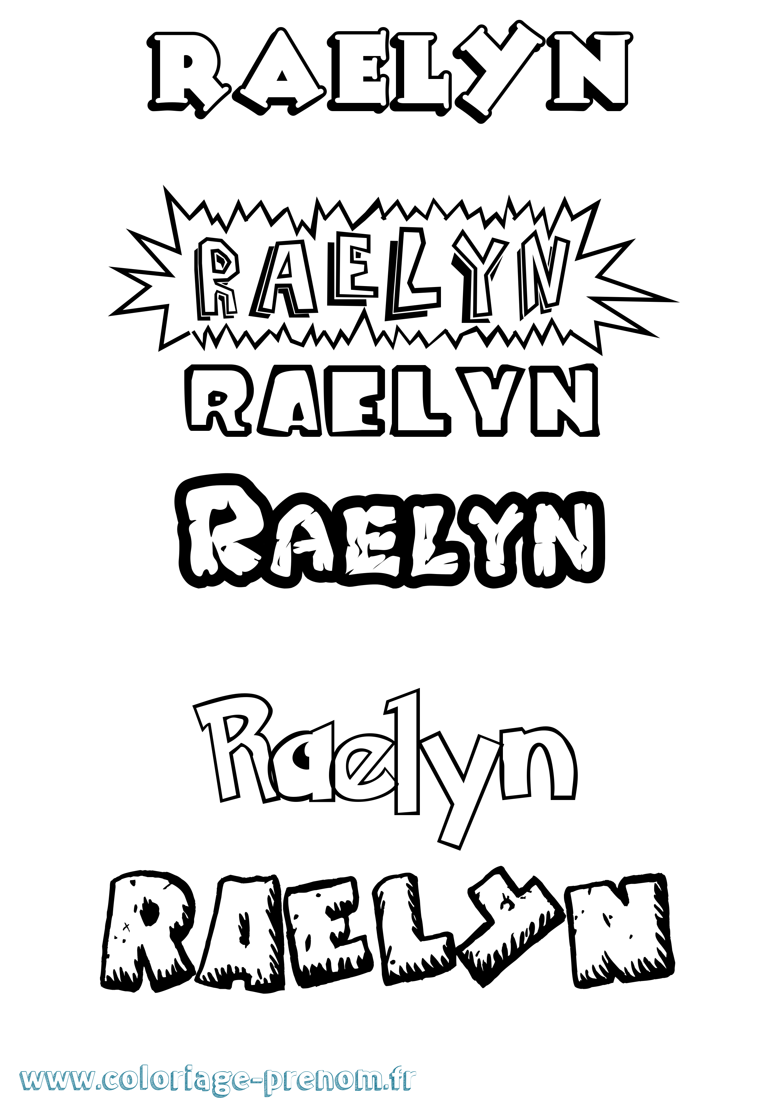 Coloriage Raelyn Dessin Animé Coloriage prénom Raelyn Dessin Animé