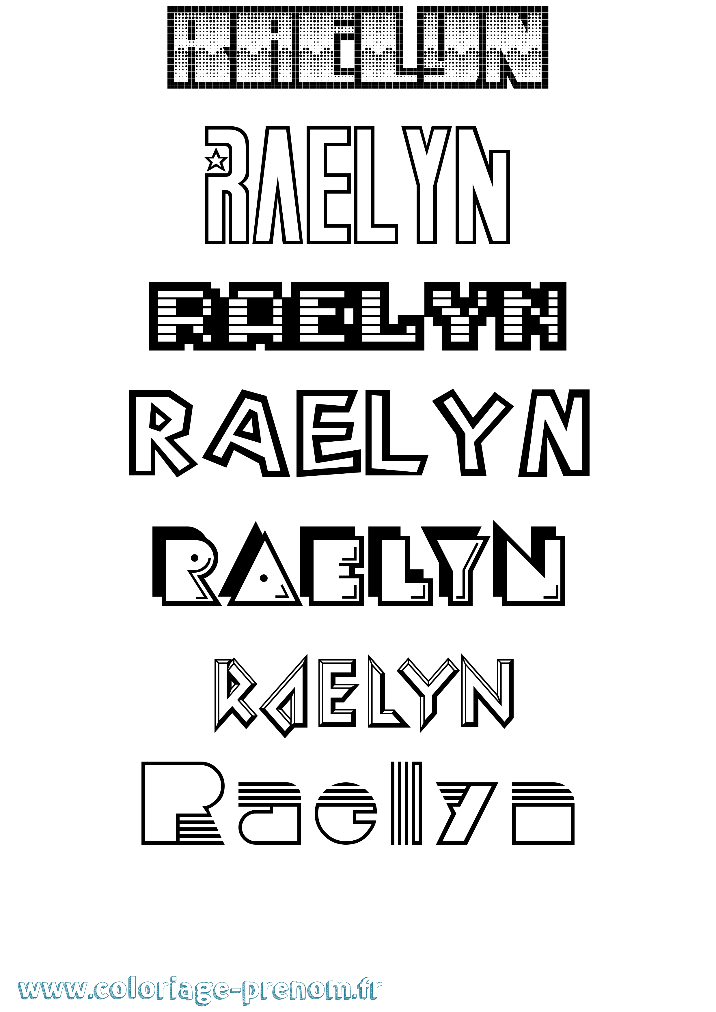 Coloriage prénom Raelyn Jeux Vidéos