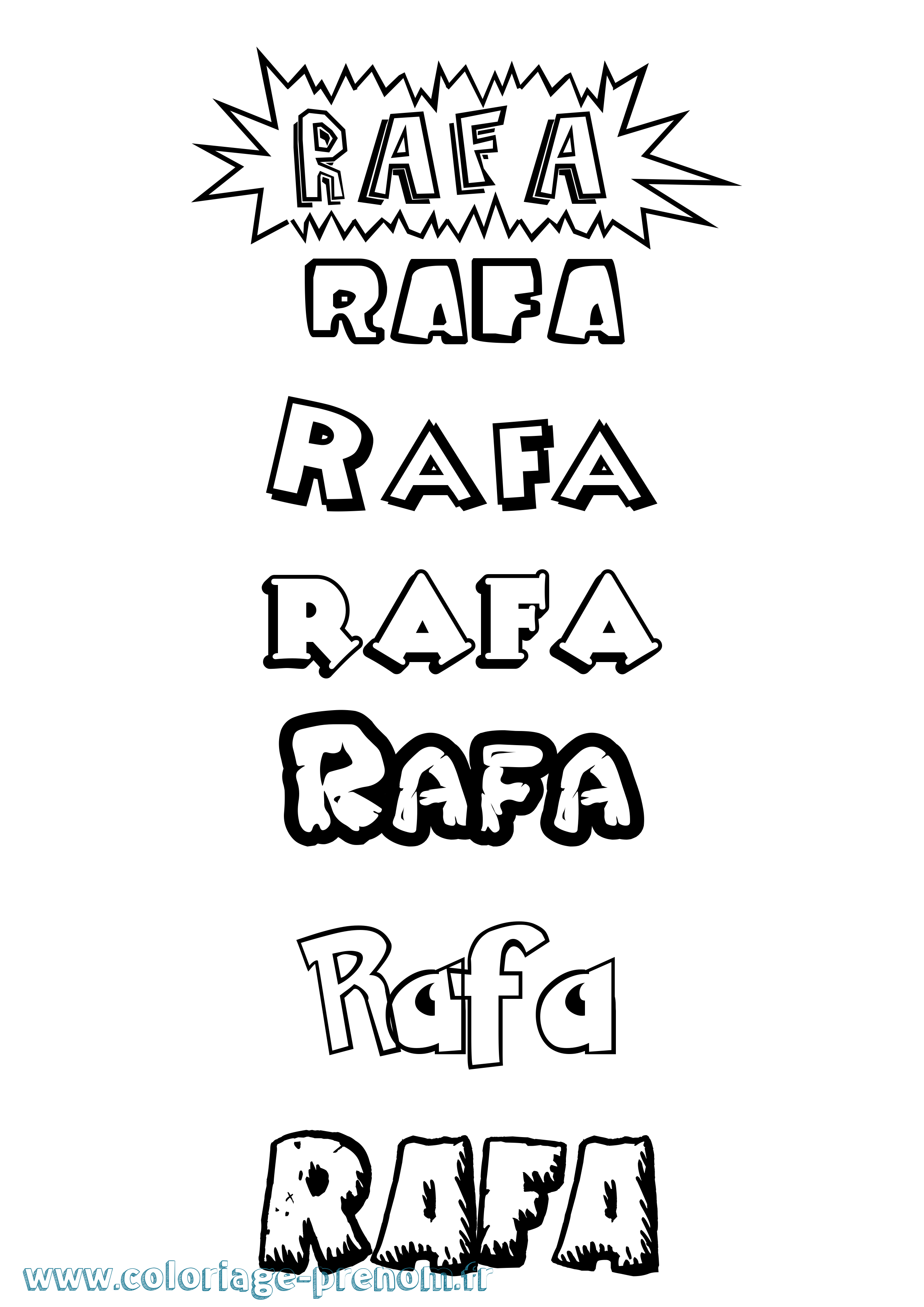 Coloriage prénom Rafa Dessin Animé
