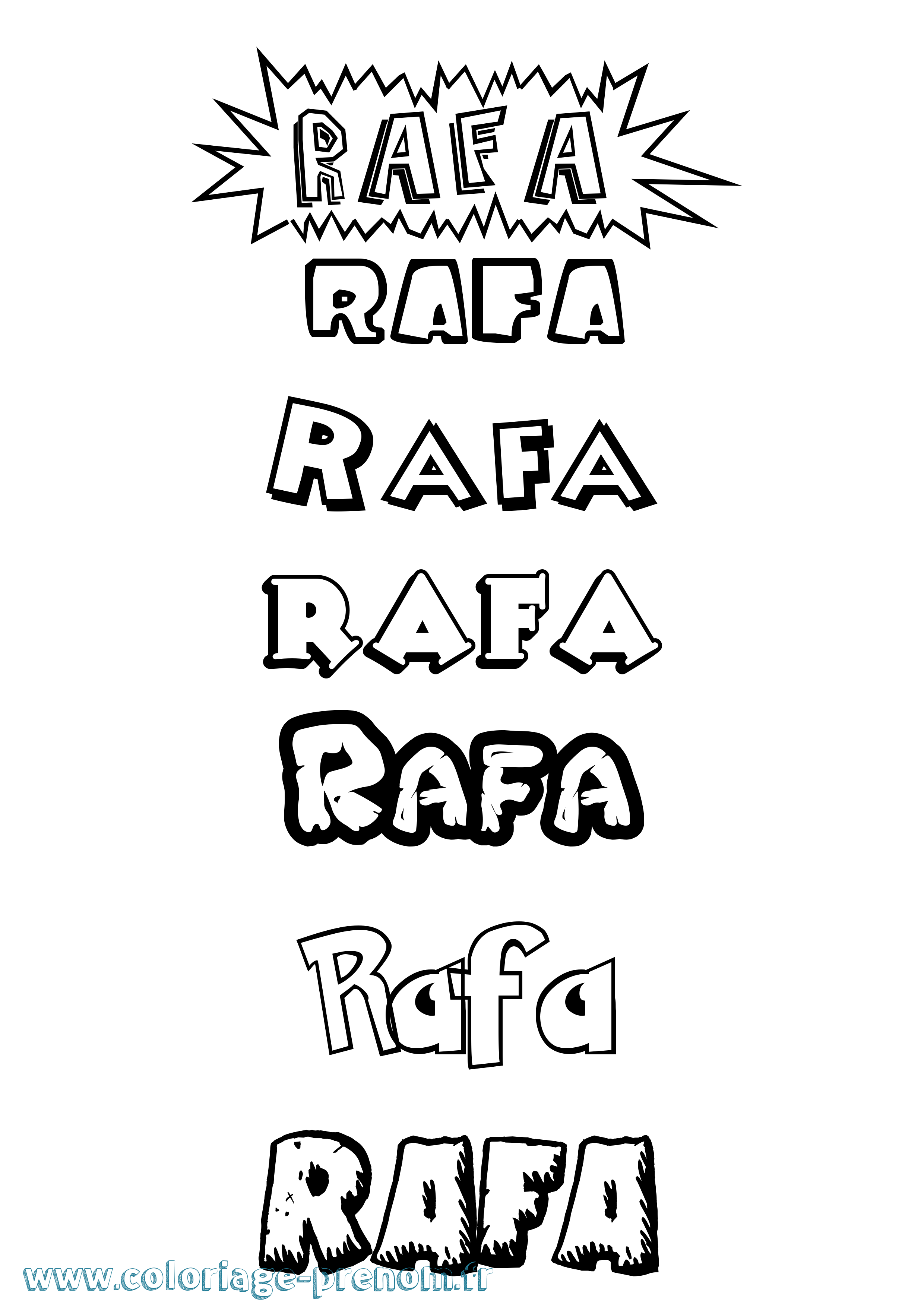 Coloriage Rafa Dessin Animé Coloriage prénom Rafa Dessin Animé