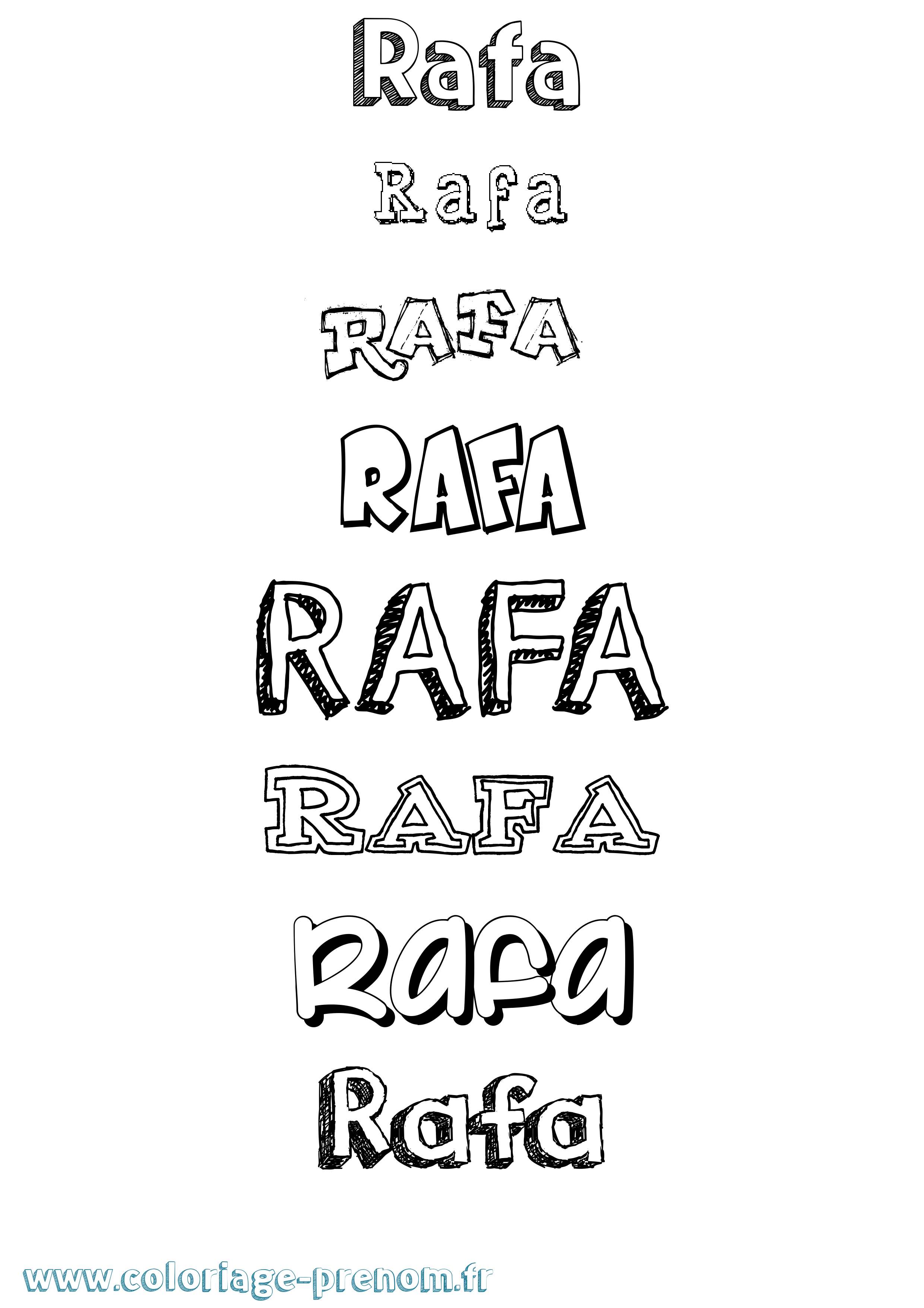 Coloriage Rafa Dessiné Coloriage prénom Rafa Dessiné