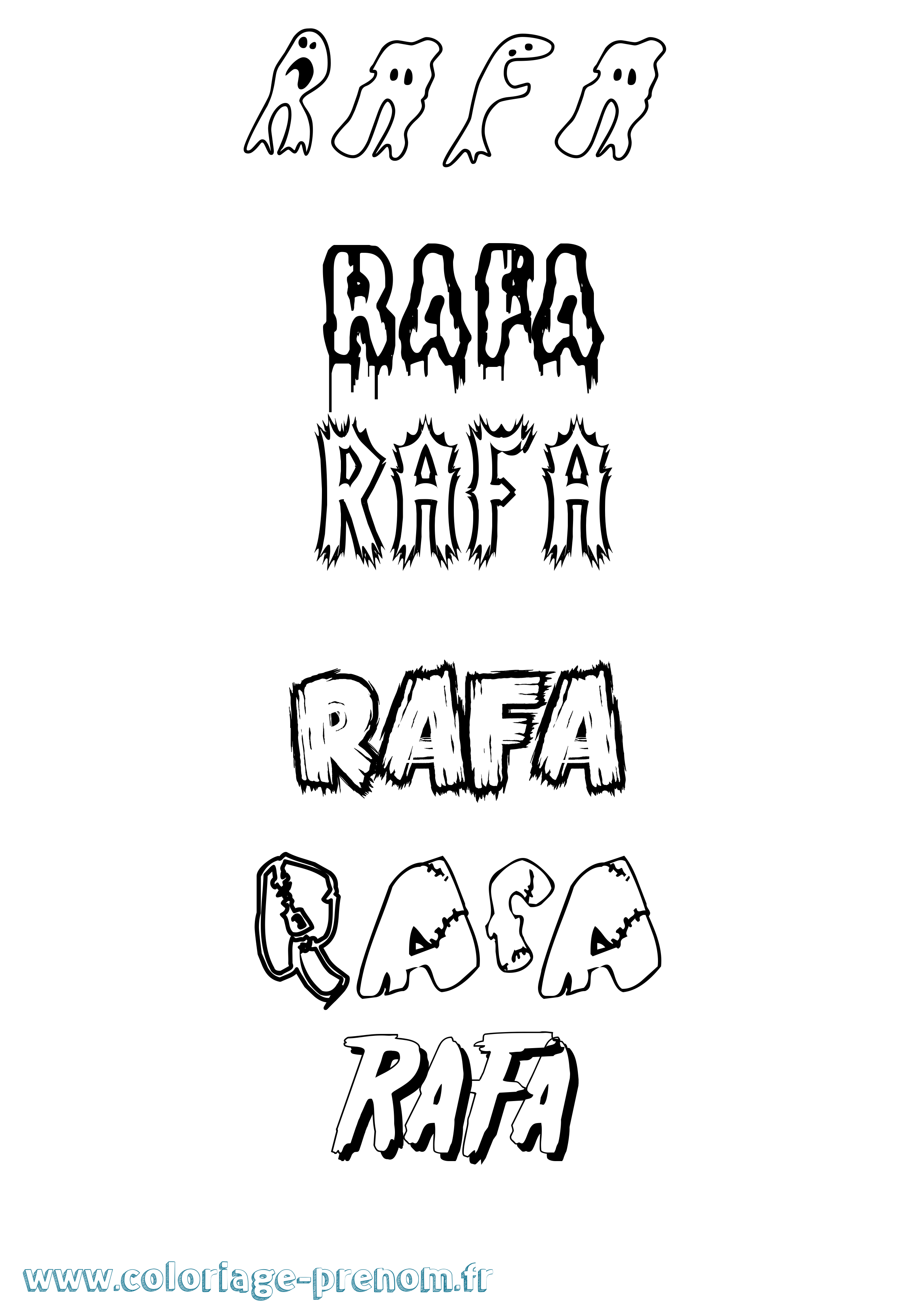 Coloriage prénom Rafa Frisson