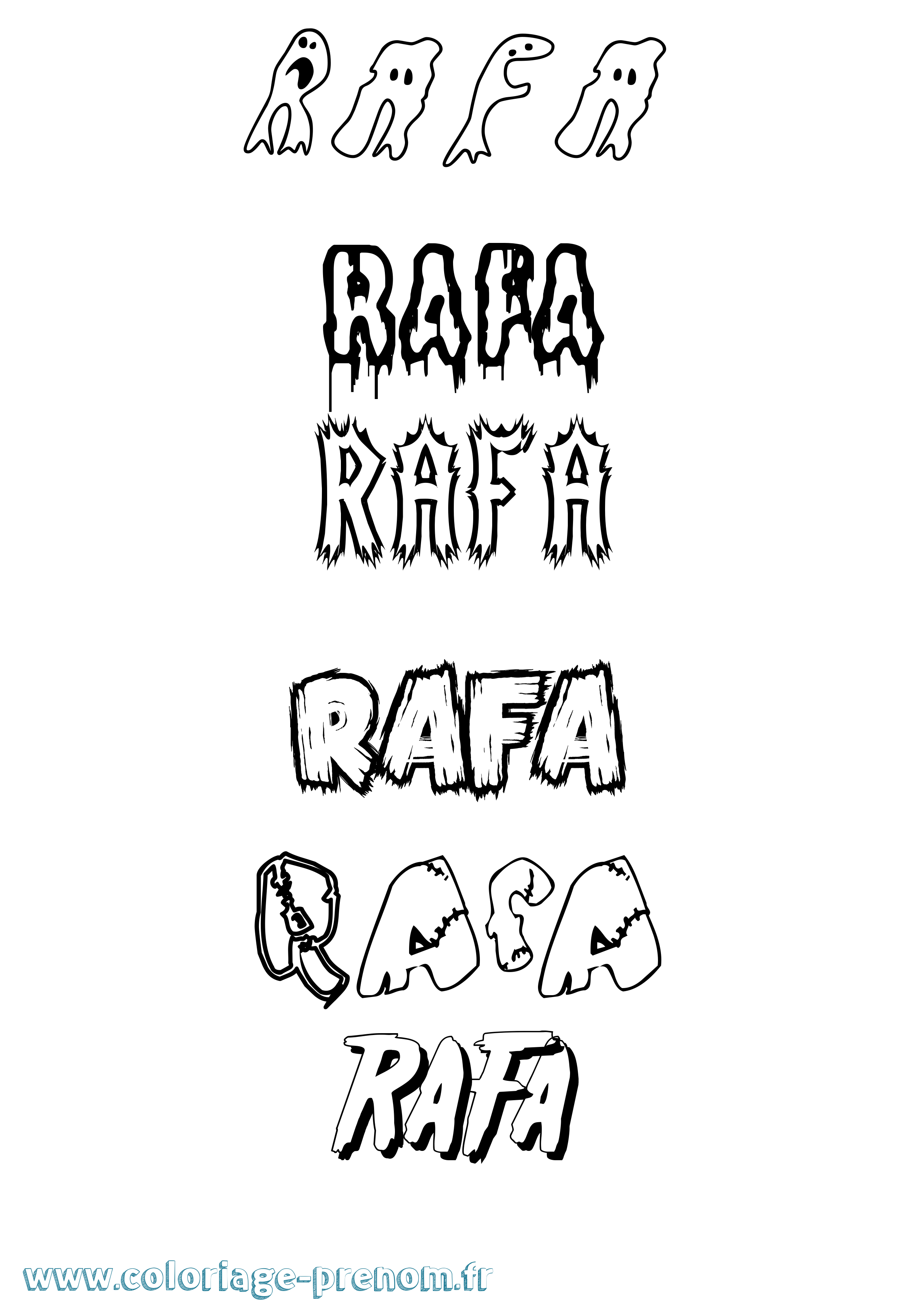 Coloriage Rafa Frisson Coloriage prénom Rafa Frisson