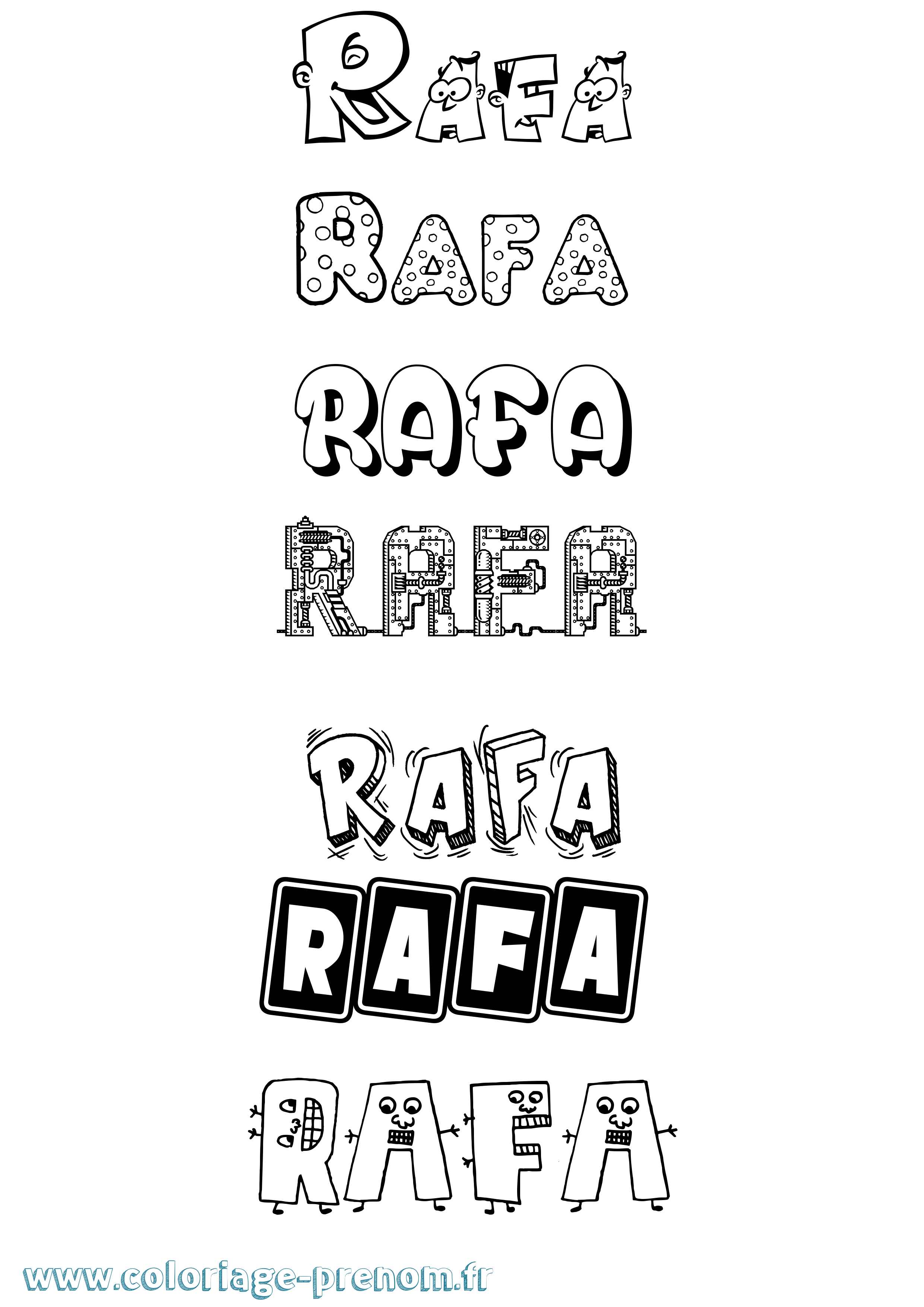 Coloriage prénom Rafa Fun