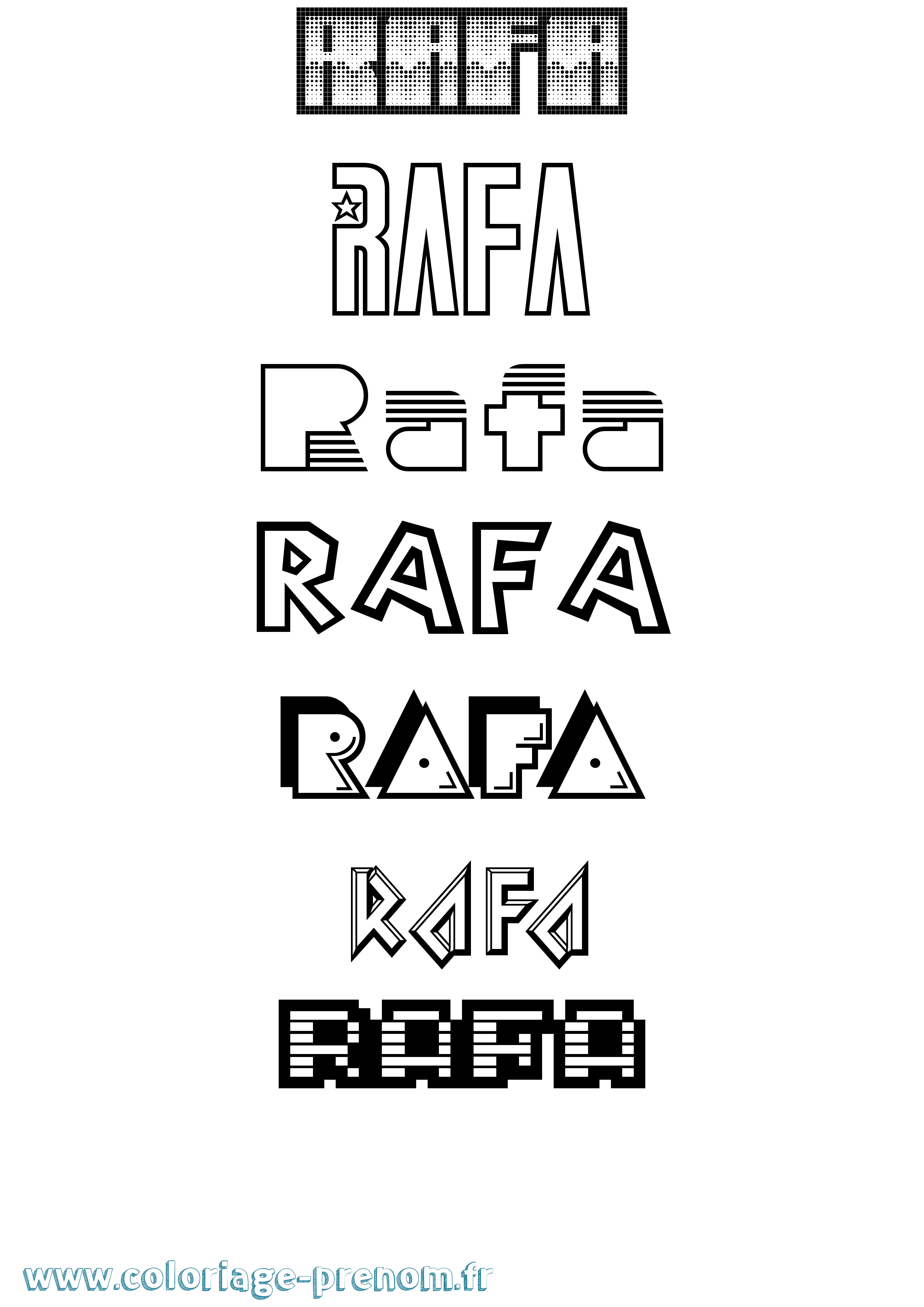 Coloriage Rafa Jeux Vidéos Coloriage prénom Rafa Jeux Vidéos