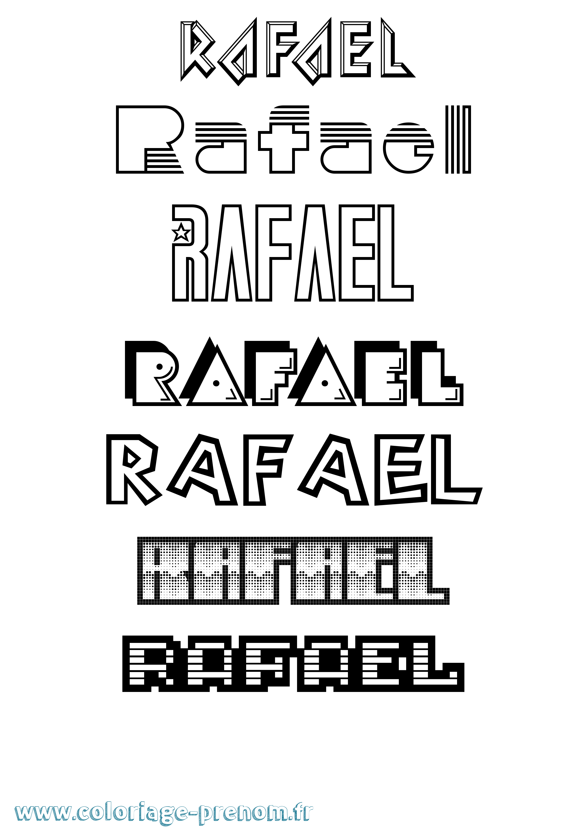 Coloriage prénom Rafael Jeux Vidéos
