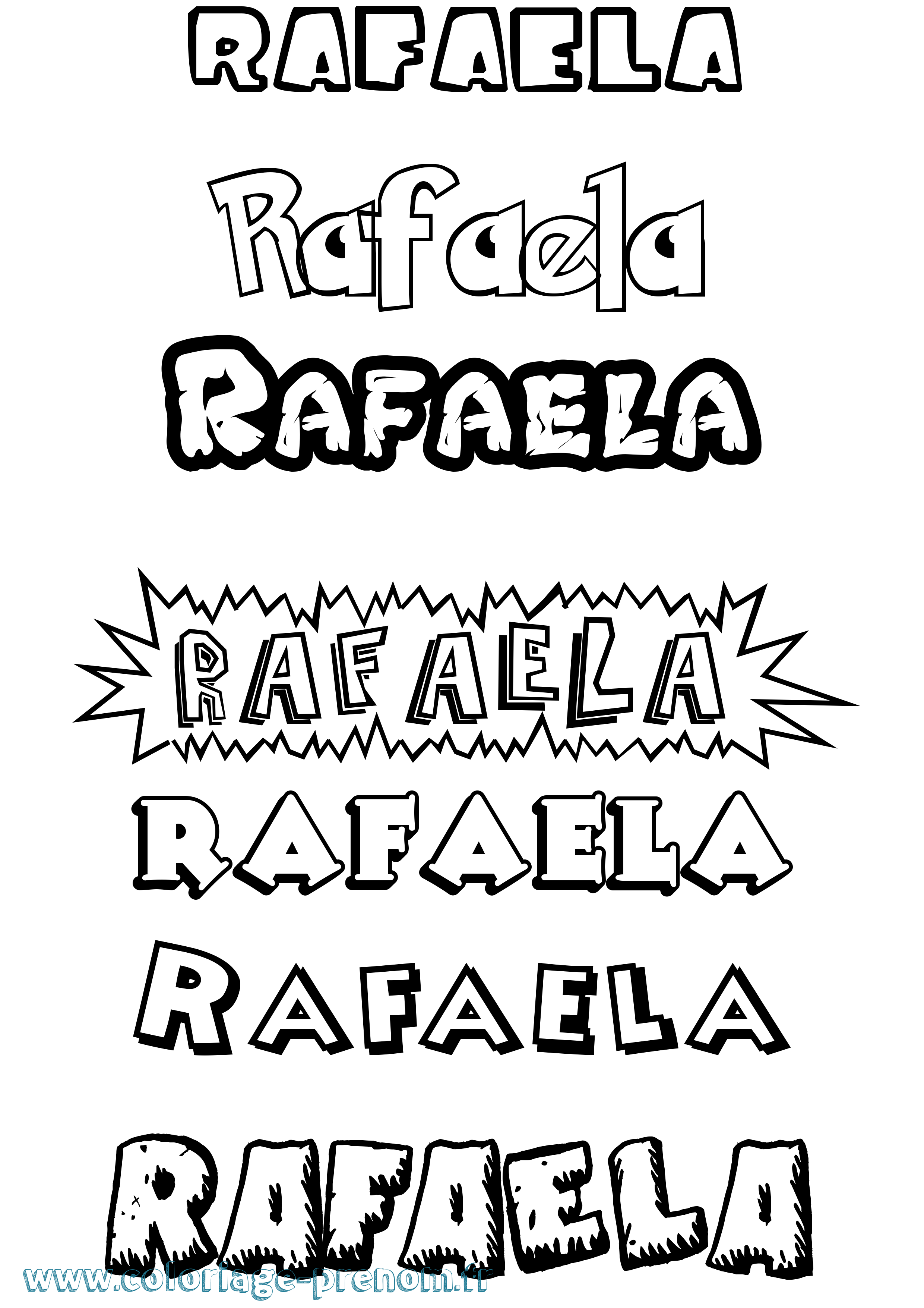 Coloriage prénom Rafaela Dessin Animé
