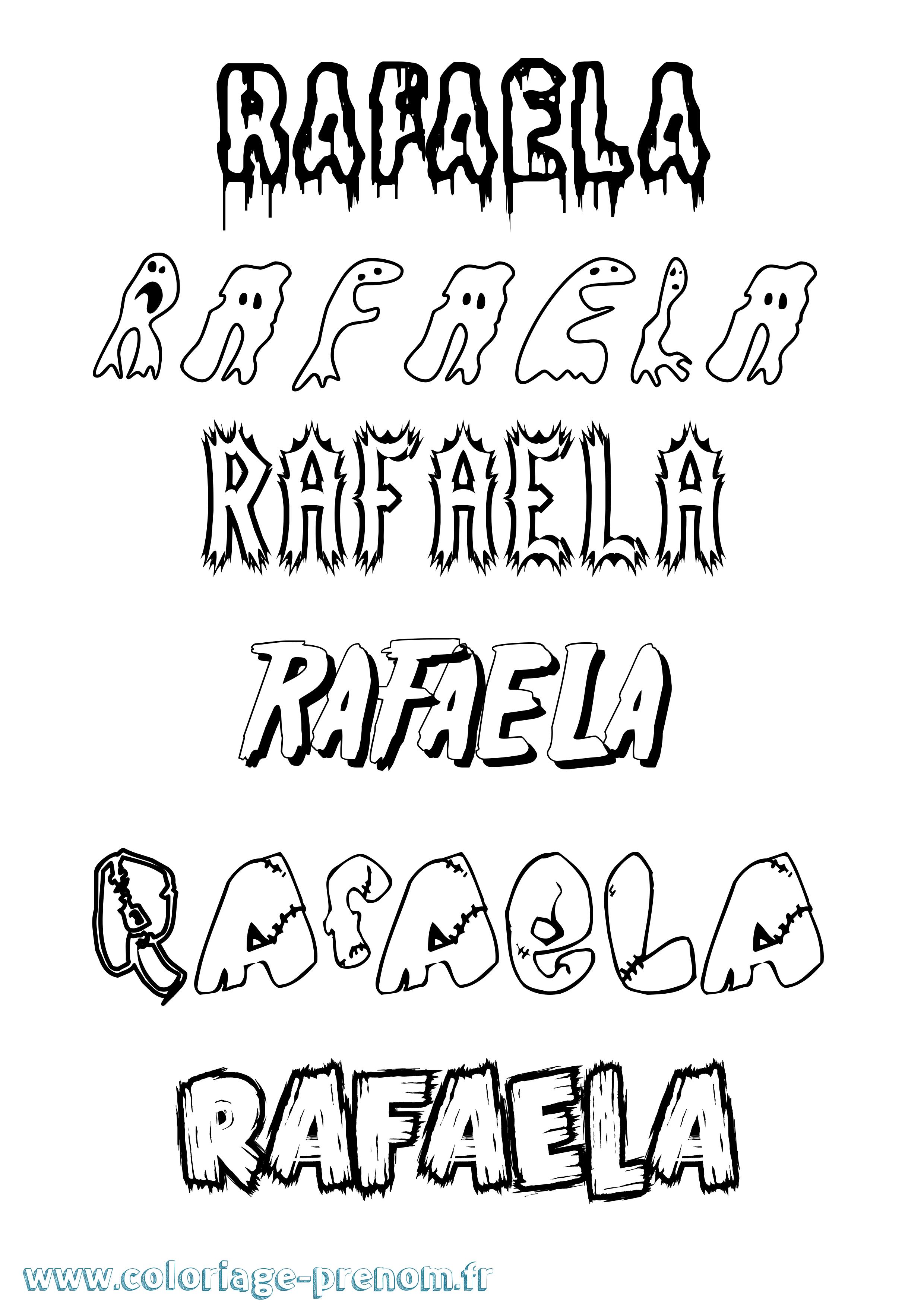 Coloriage prénom Rafaela Frisson
