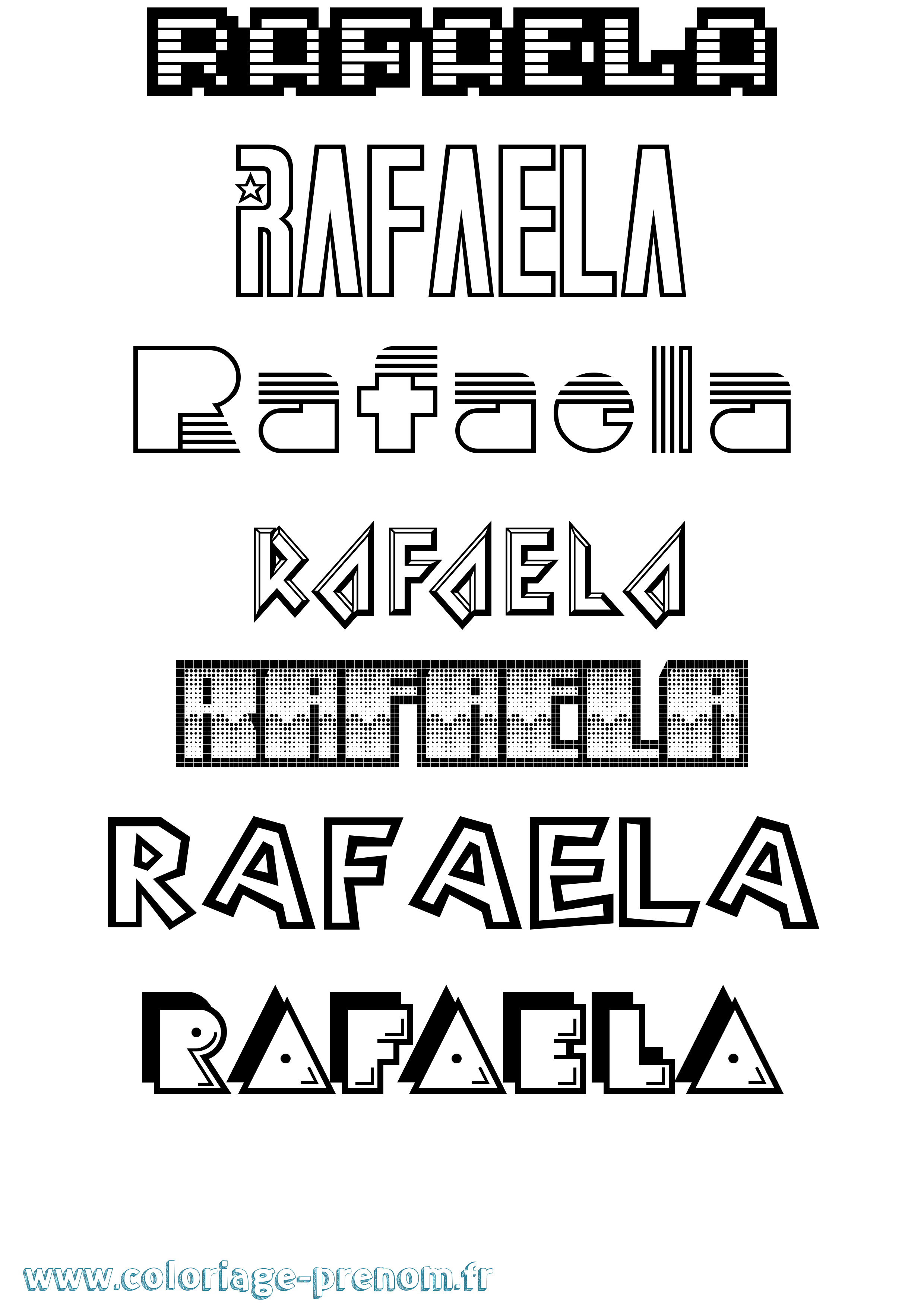 Coloriage prénom Rafaela Jeux Vidéos