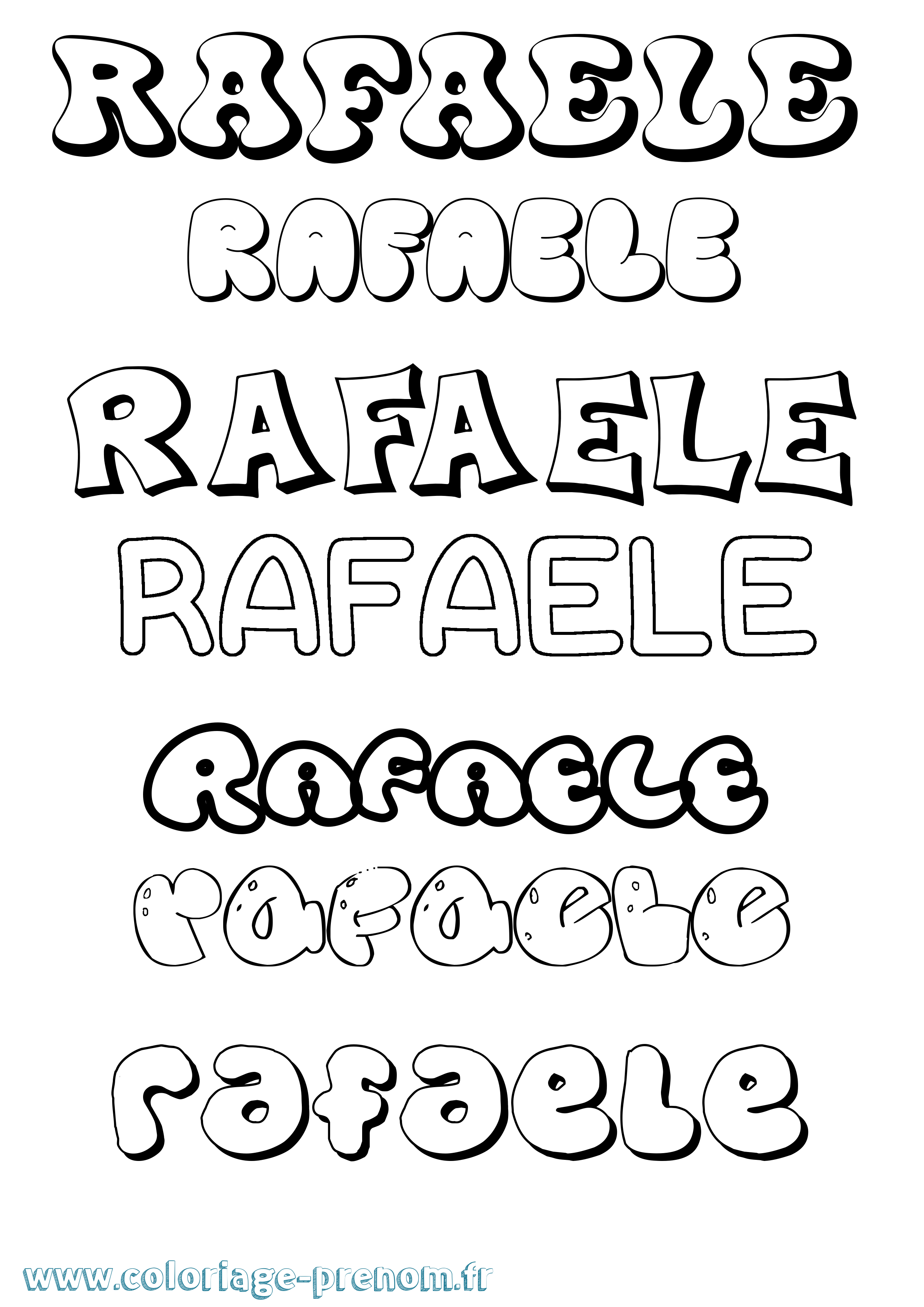 Coloriage Rafaele Bubble Coloriage prénom Rafaele Bubble