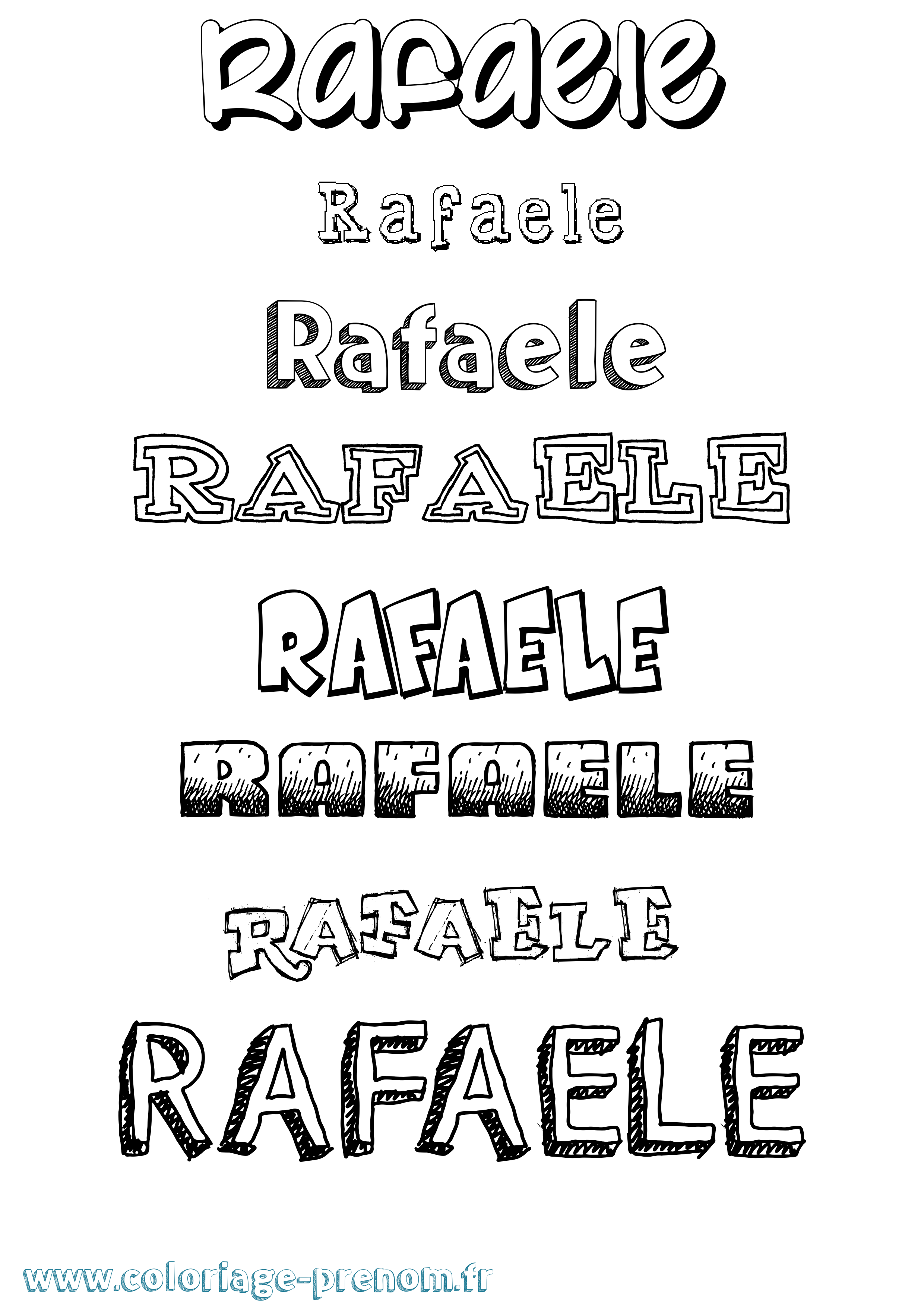 Coloriage Rafaele Dessiné Coloriage prénom Rafaele Dessiné