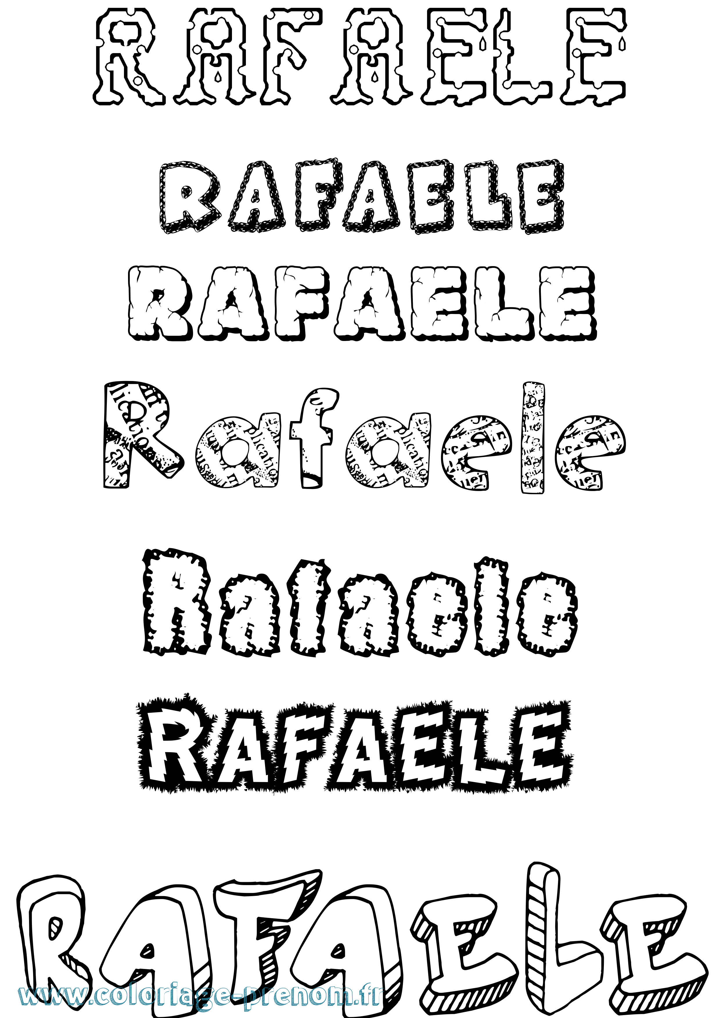 Coloriage Rafaele Destructuré Coloriage prénom Rafaele Destructuré