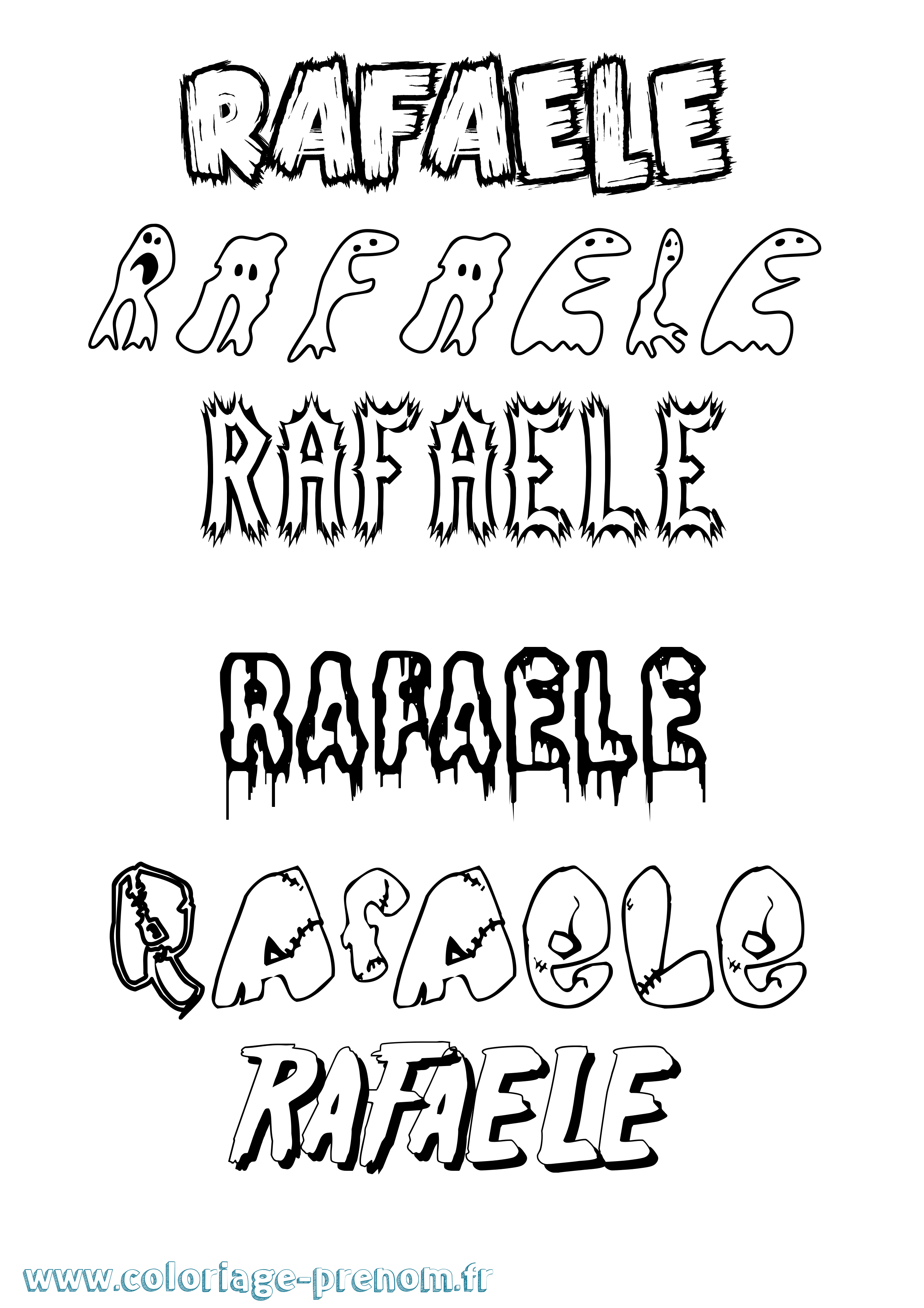 Coloriage Rafaele Frisson Coloriage prénom Rafaele Frisson