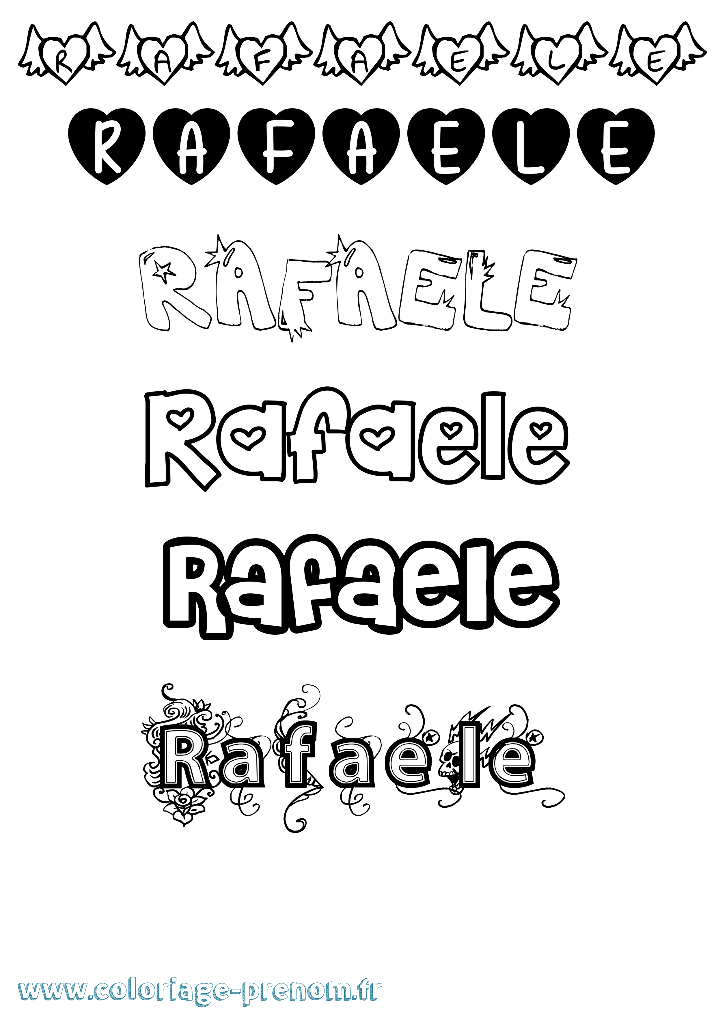 Coloriage Rafaele Girly Coloriage prénom Rafaele Girly