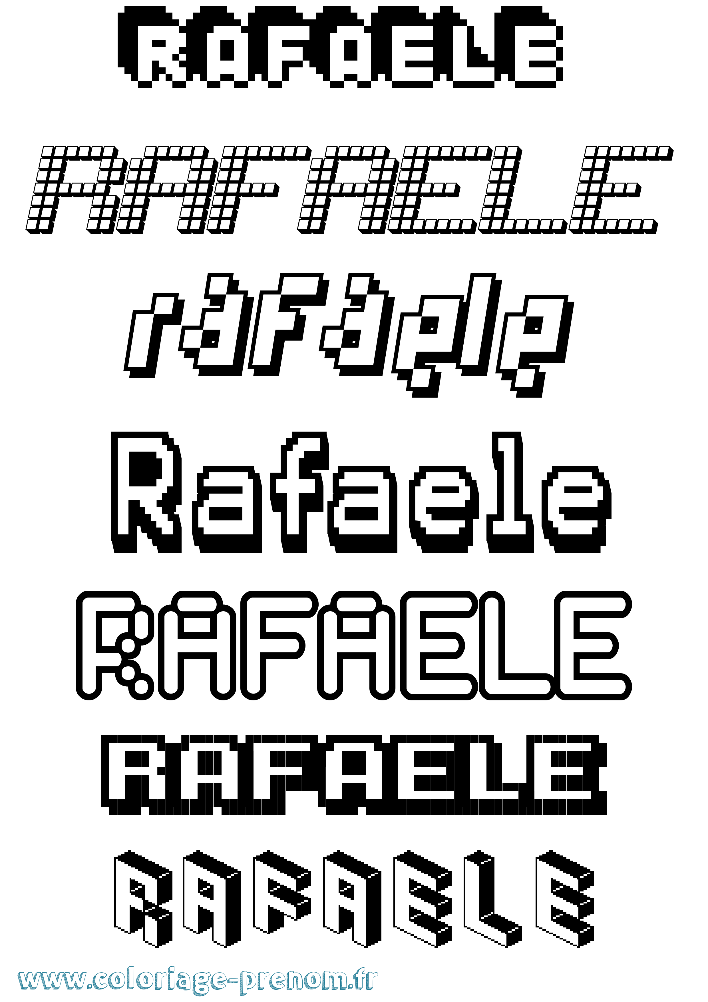 Coloriage Rafaele Pixel Coloriage prénom Rafaele Pixel