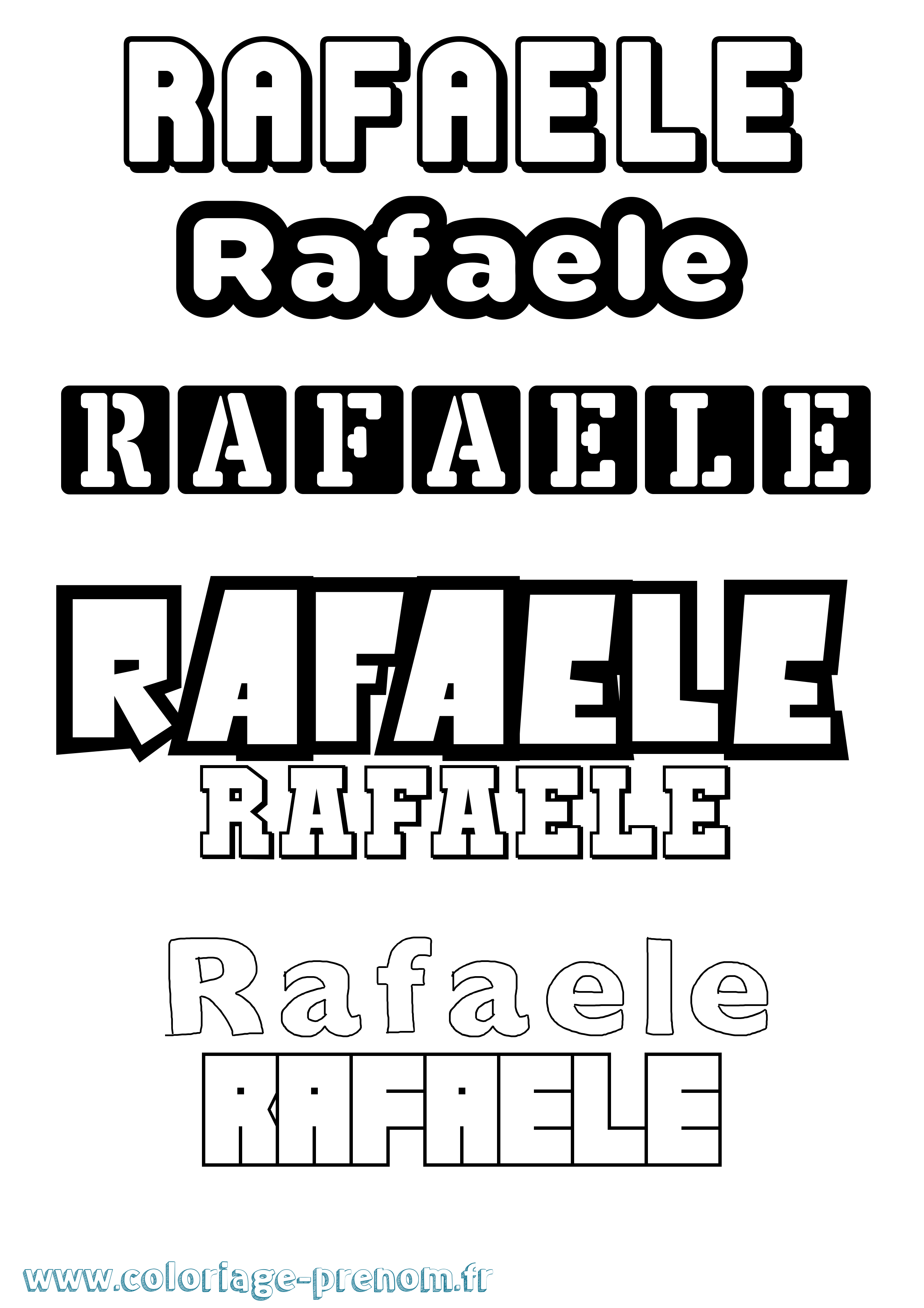 Coloriage Rafaele Simple Coloriage prénom Rafaele Simple