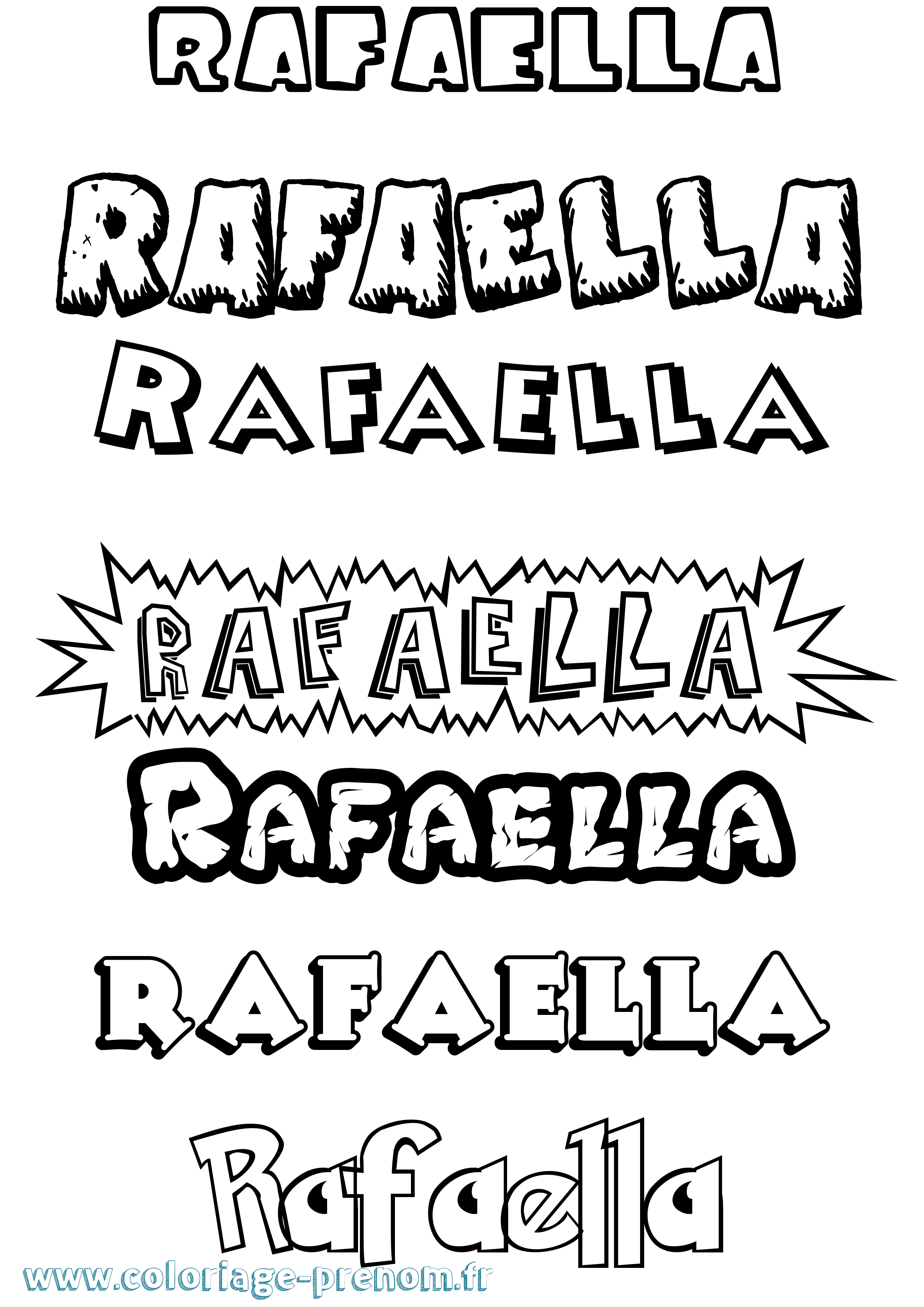 Coloriage Rafaella Dessin Animé Coloriage prénom Rafaella Dessin Animé