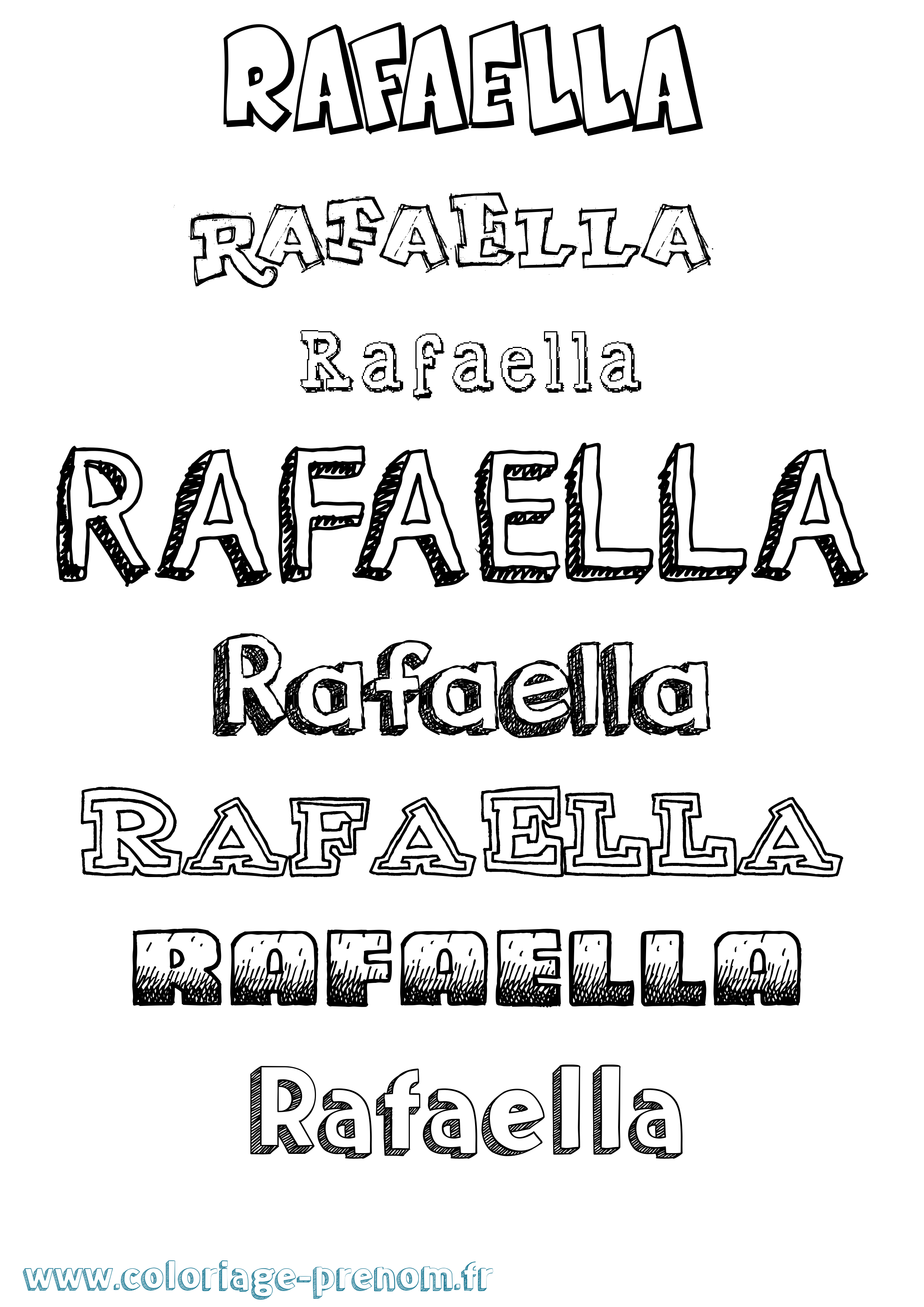 Coloriage prénom Rafaella Dessiné