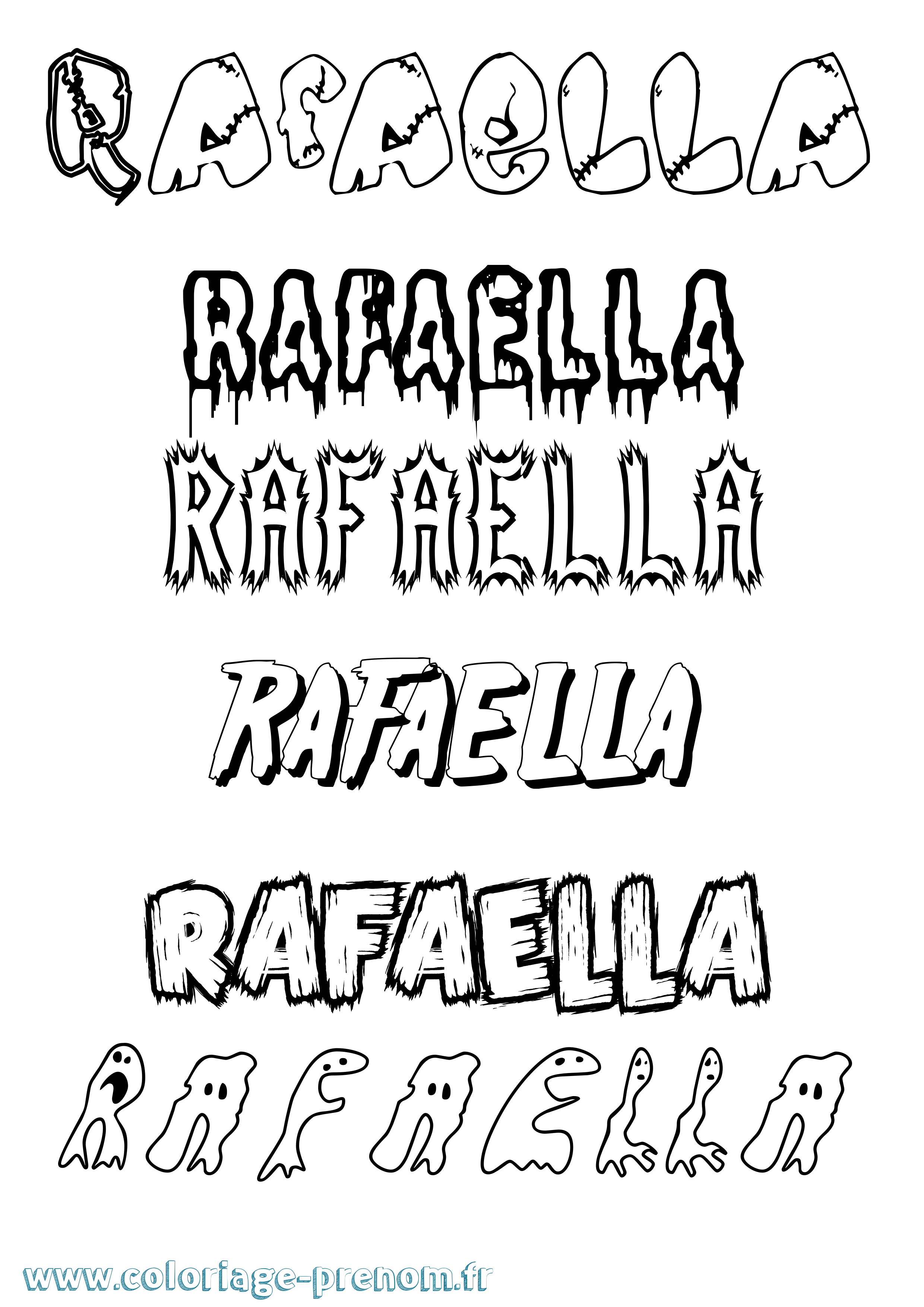 Coloriage Rafaella Frisson Coloriage prénom Rafaella Frisson