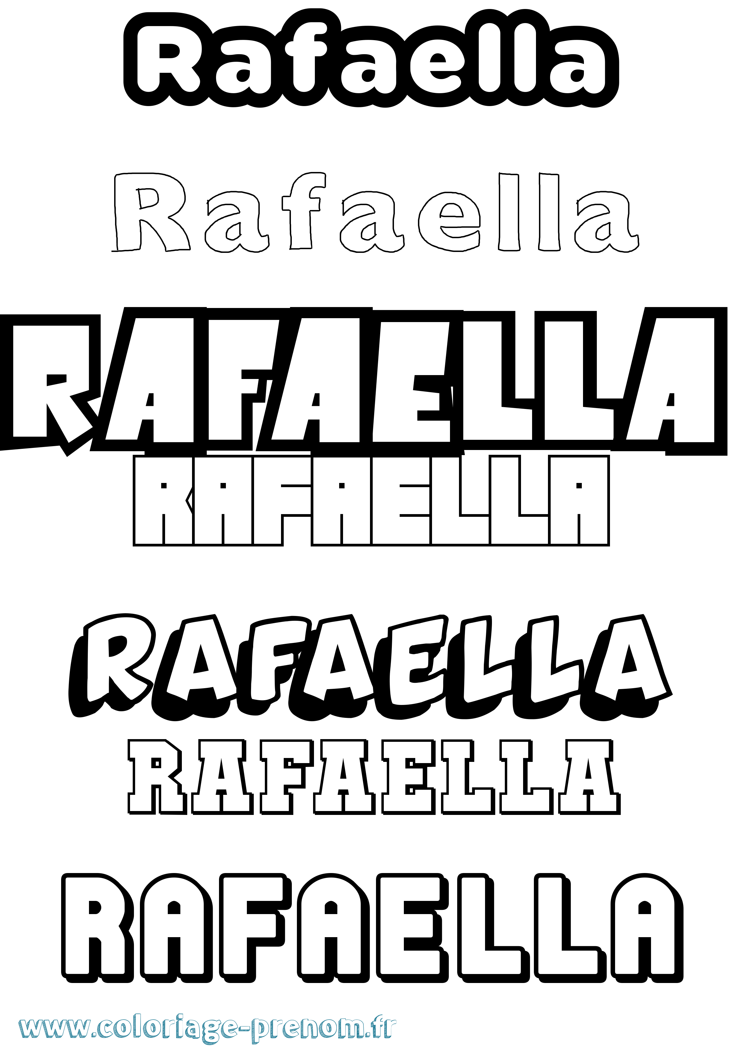Coloriage prénom Rafaella Simple