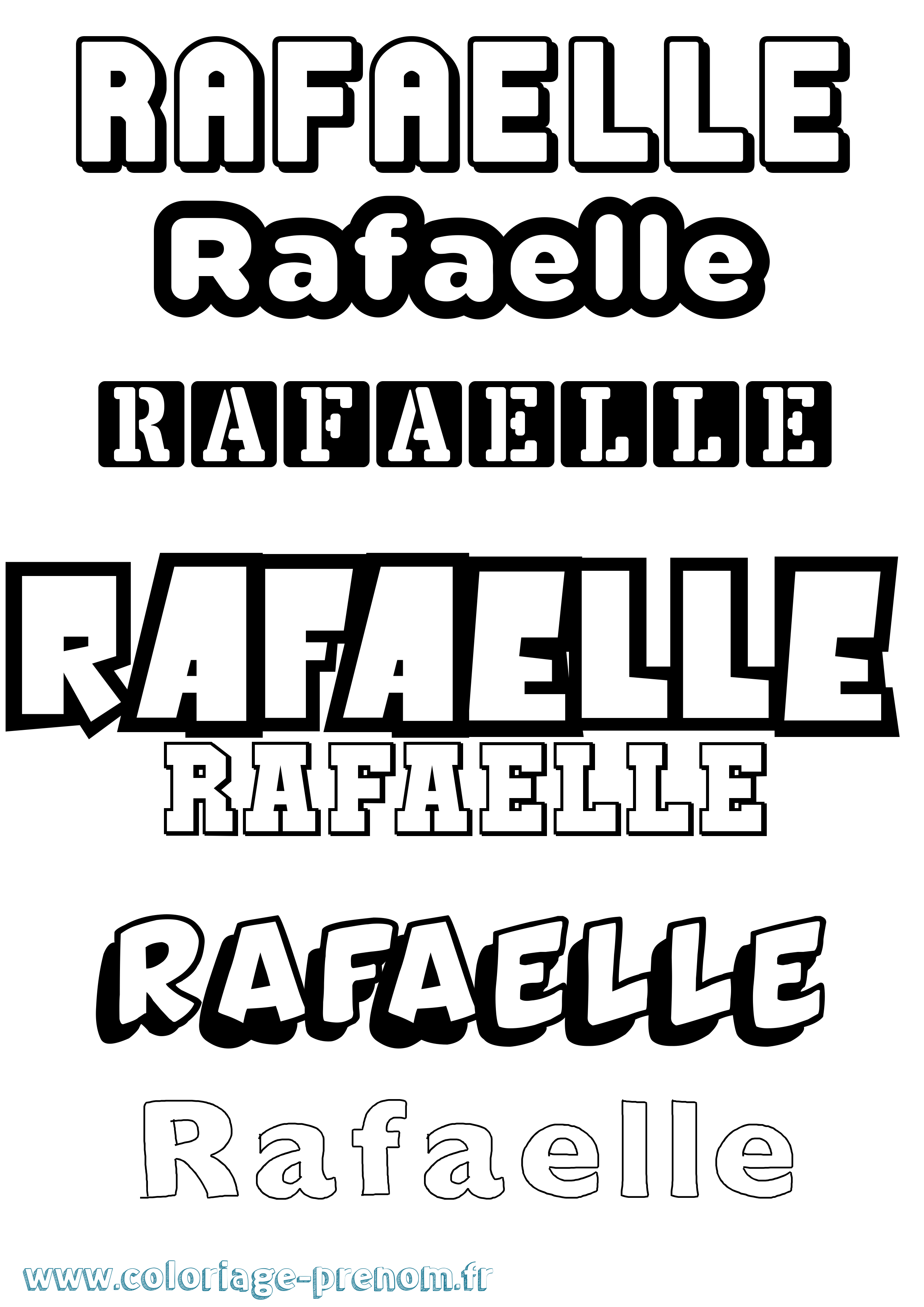 Coloriage prénom Rafaelle Simple