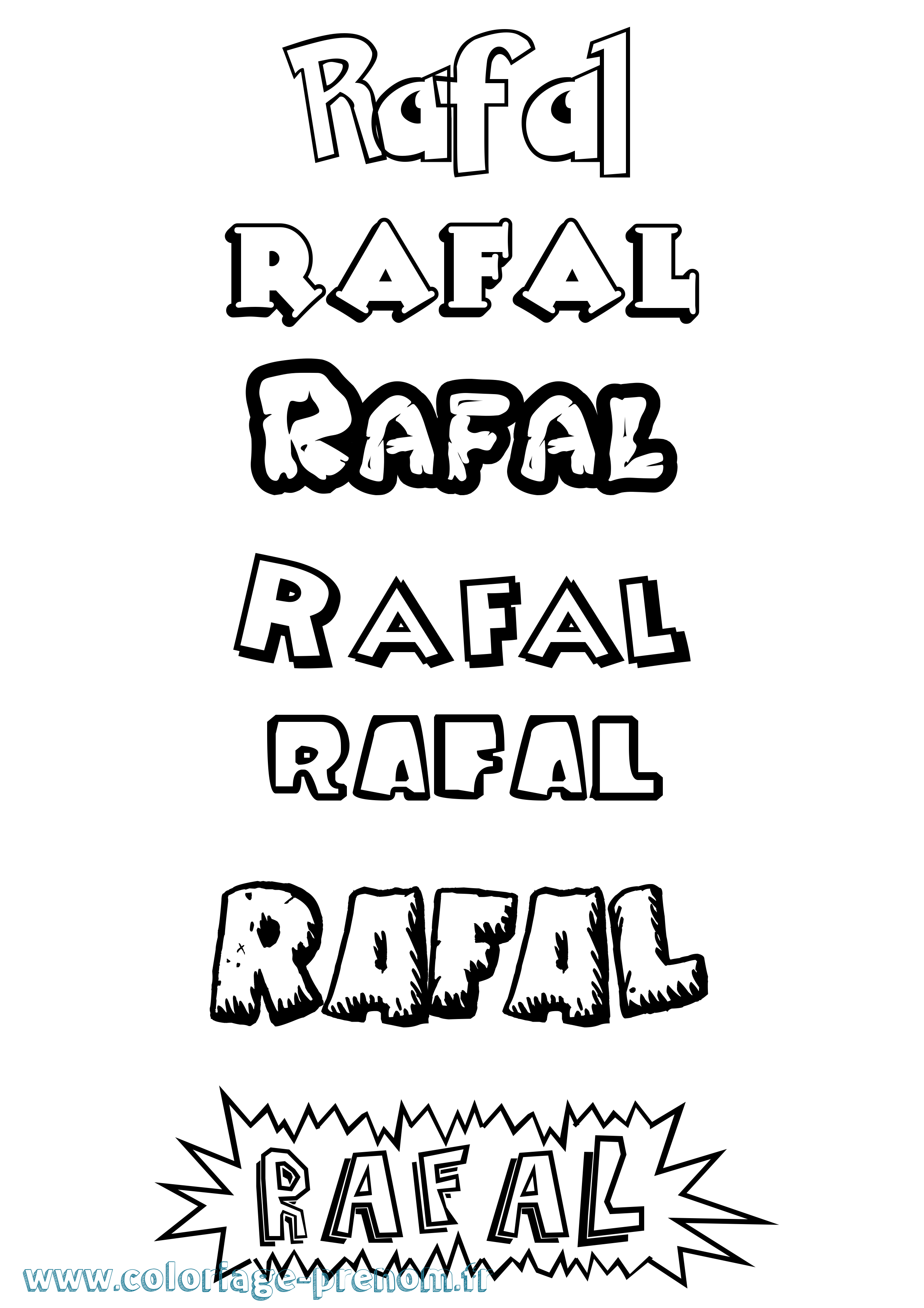 Coloriage prénom Rafal Dessin Animé