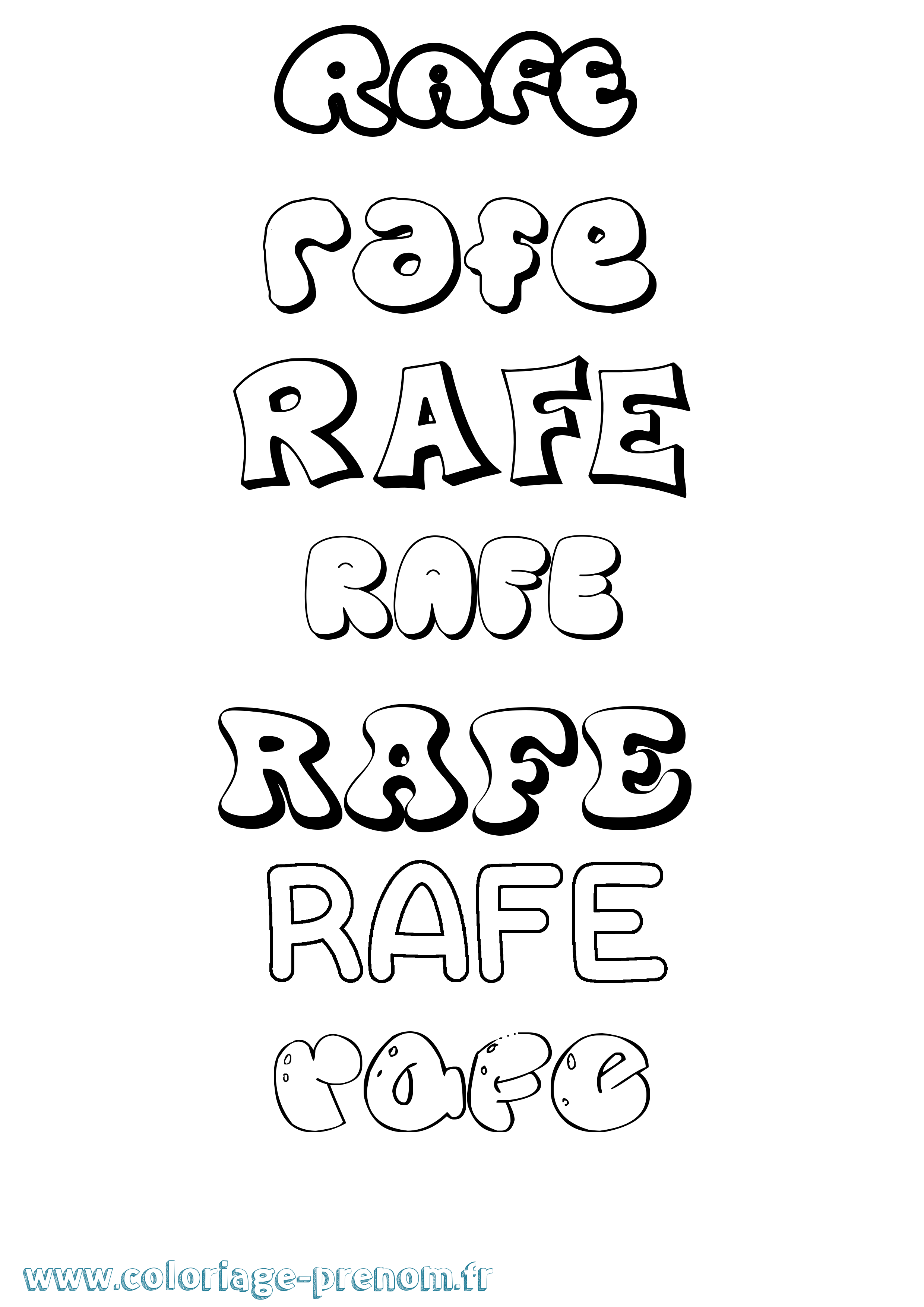 Coloriage Rafe Bubble Coloriage prénom Rafe Bubble