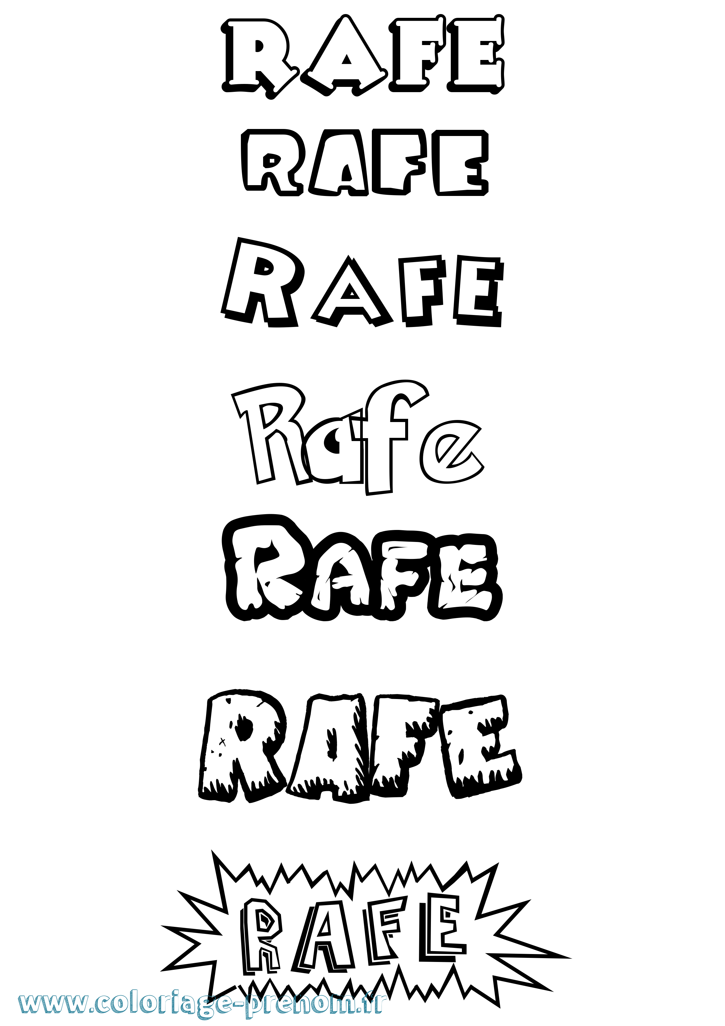 Coloriage Rafe Dessin Animé Coloriage prénom Rafe Dessin Animé