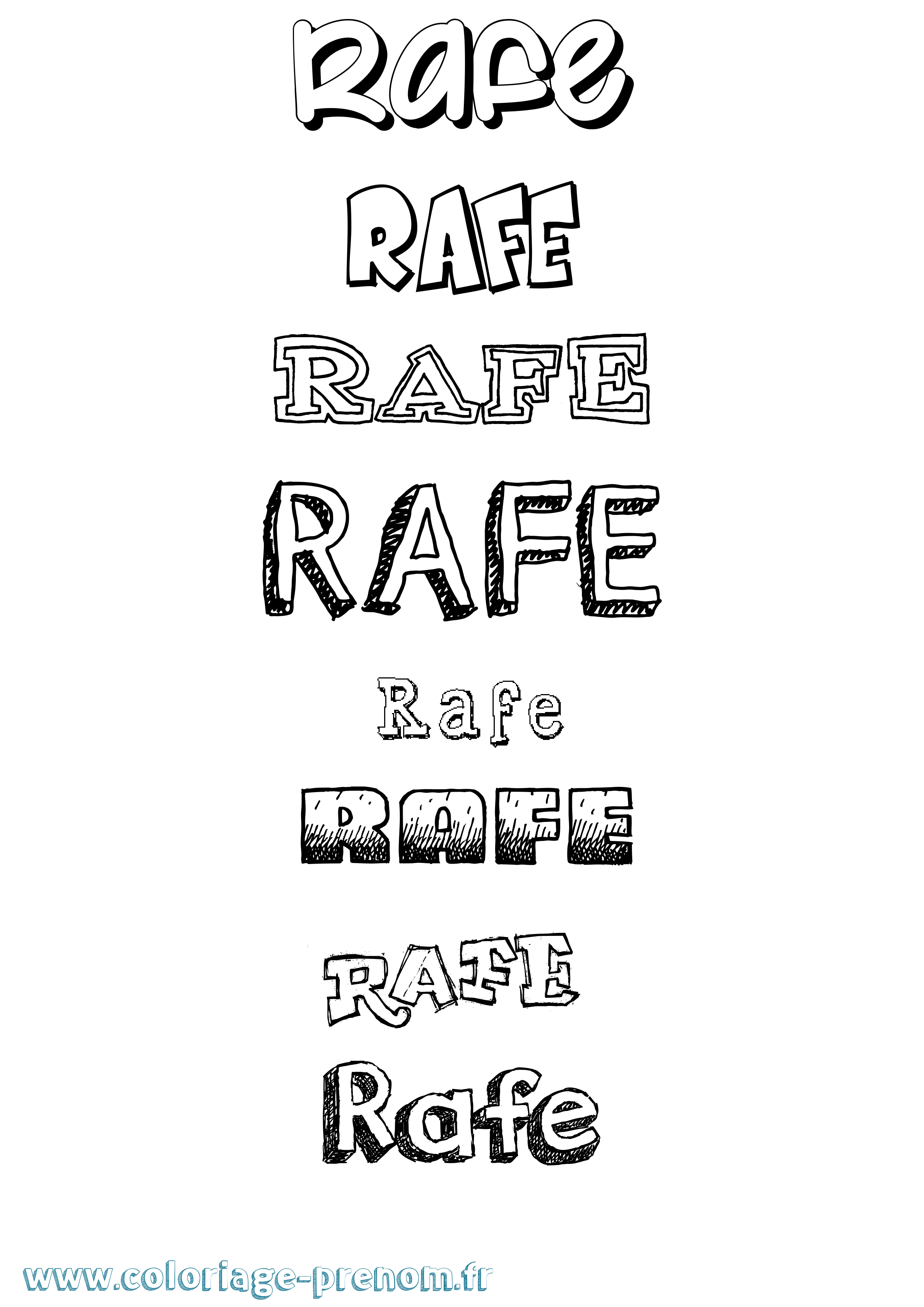 Coloriage prénom Rafe Dessiné