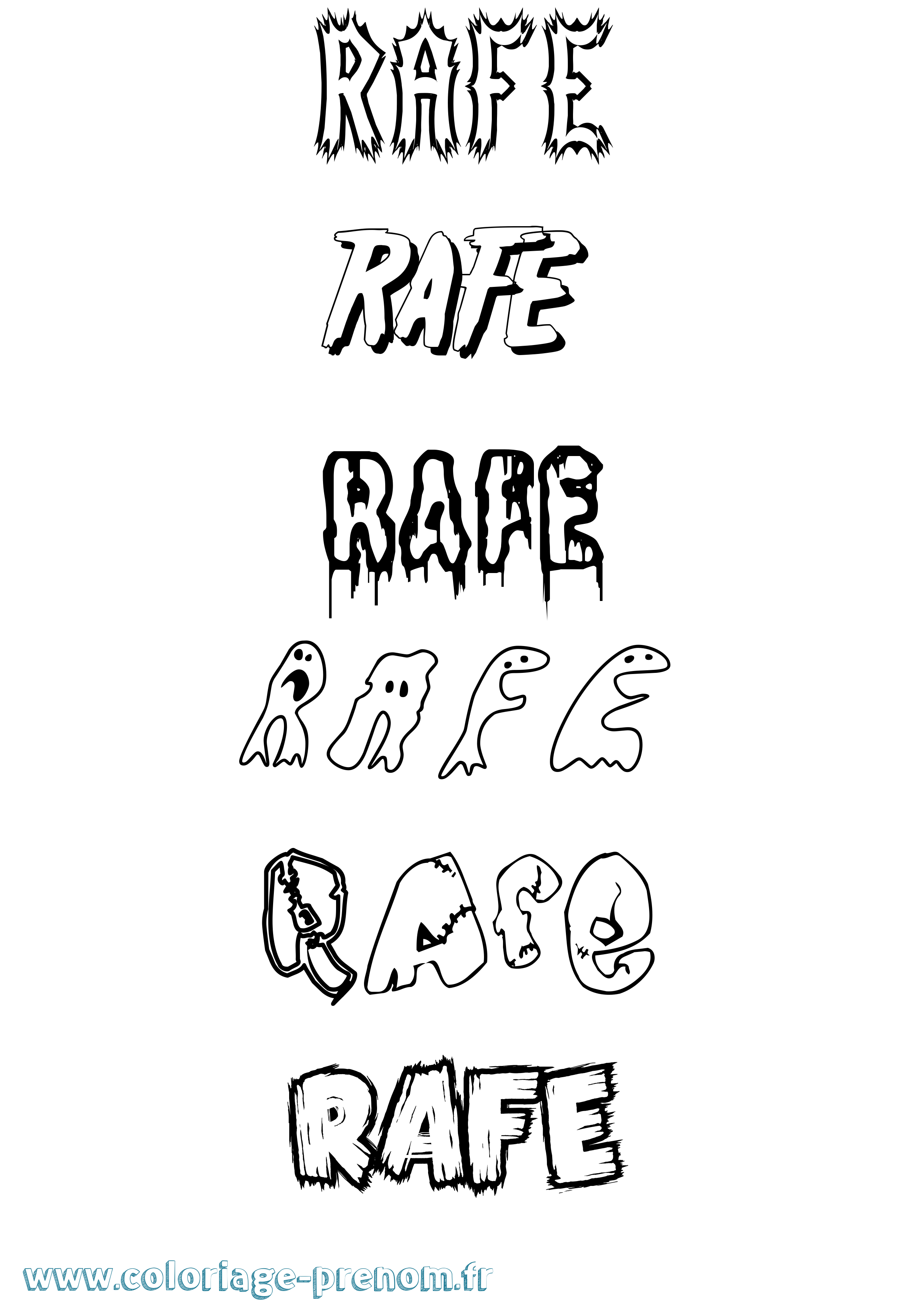 Coloriage prénom Rafe Frisson