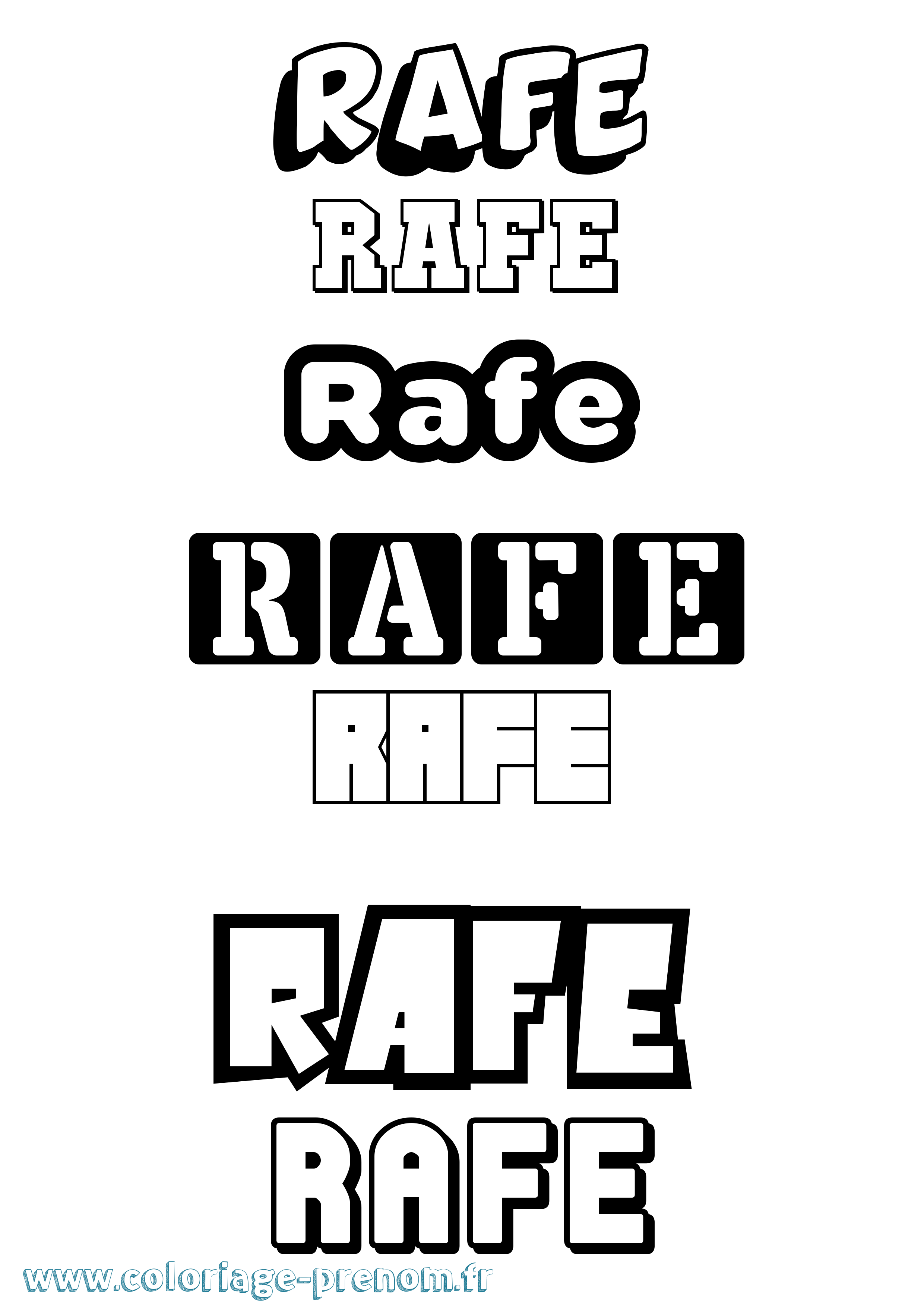 Coloriage Rafe Simple Coloriage prénom Rafe Simple