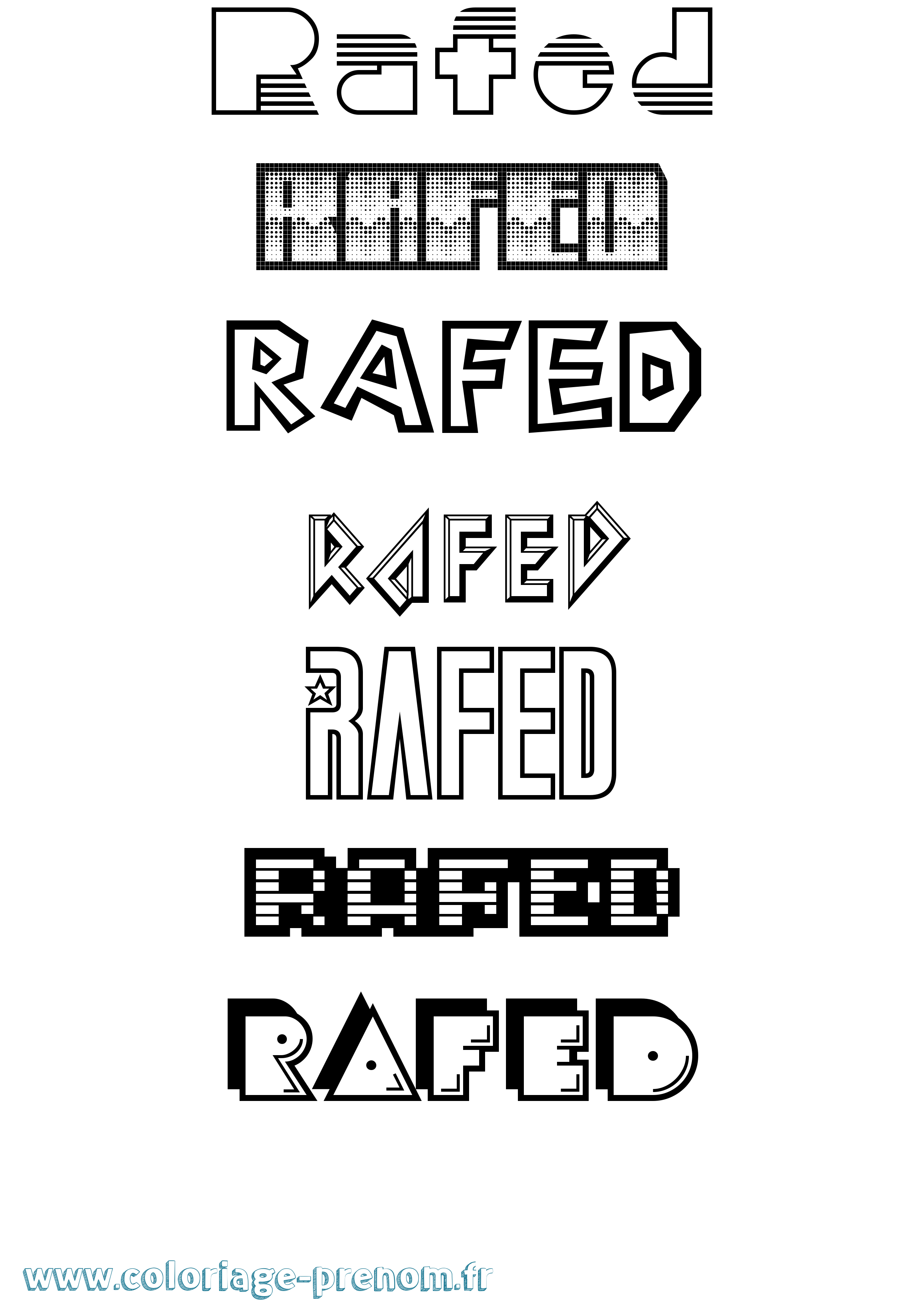 Coloriage Rafed Jeux Vidéos Coloriage prénom Rafed Jeux Vidéos