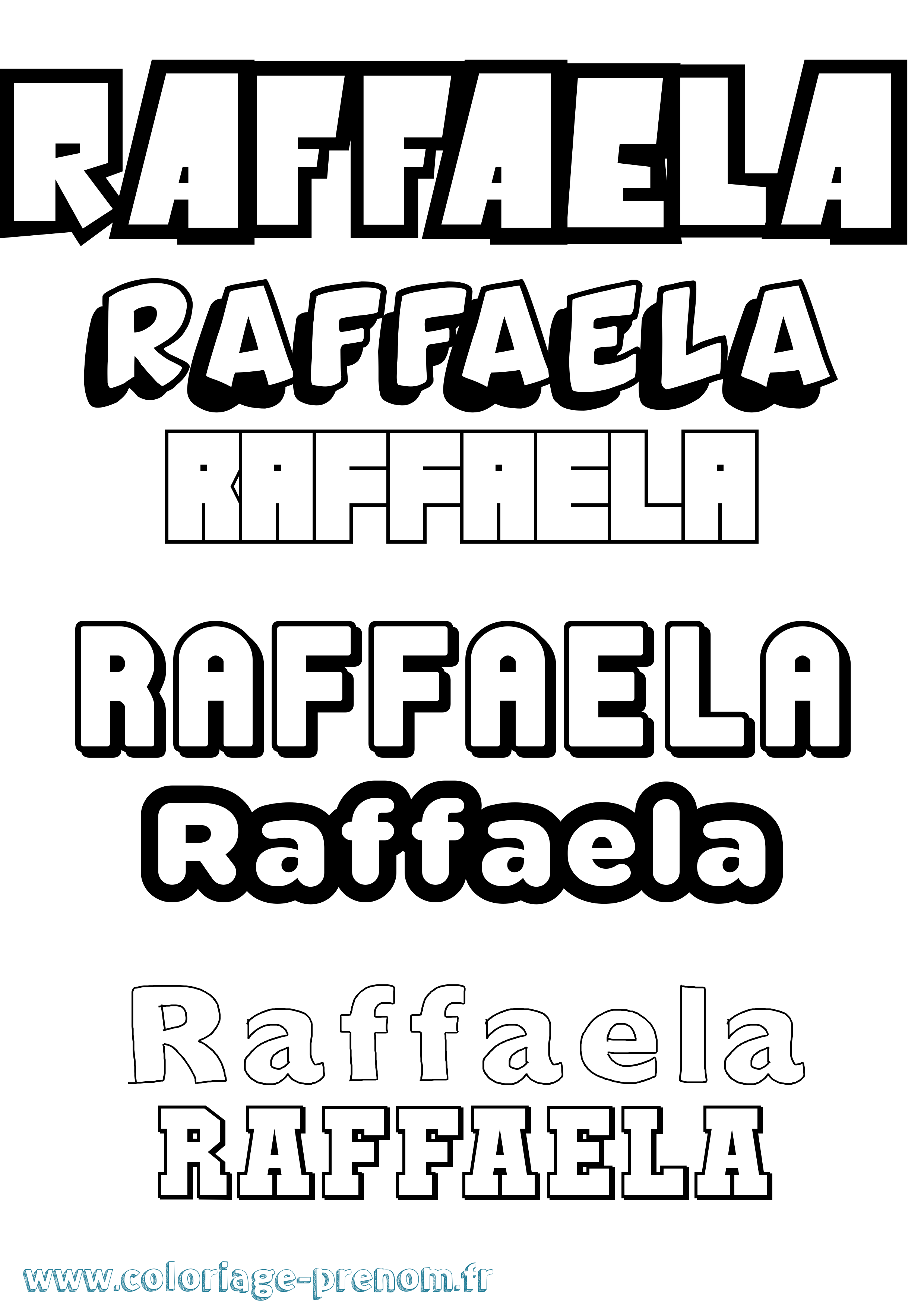 Coloriage Raffaela Simple Coloriage prénom Raffaela Simple