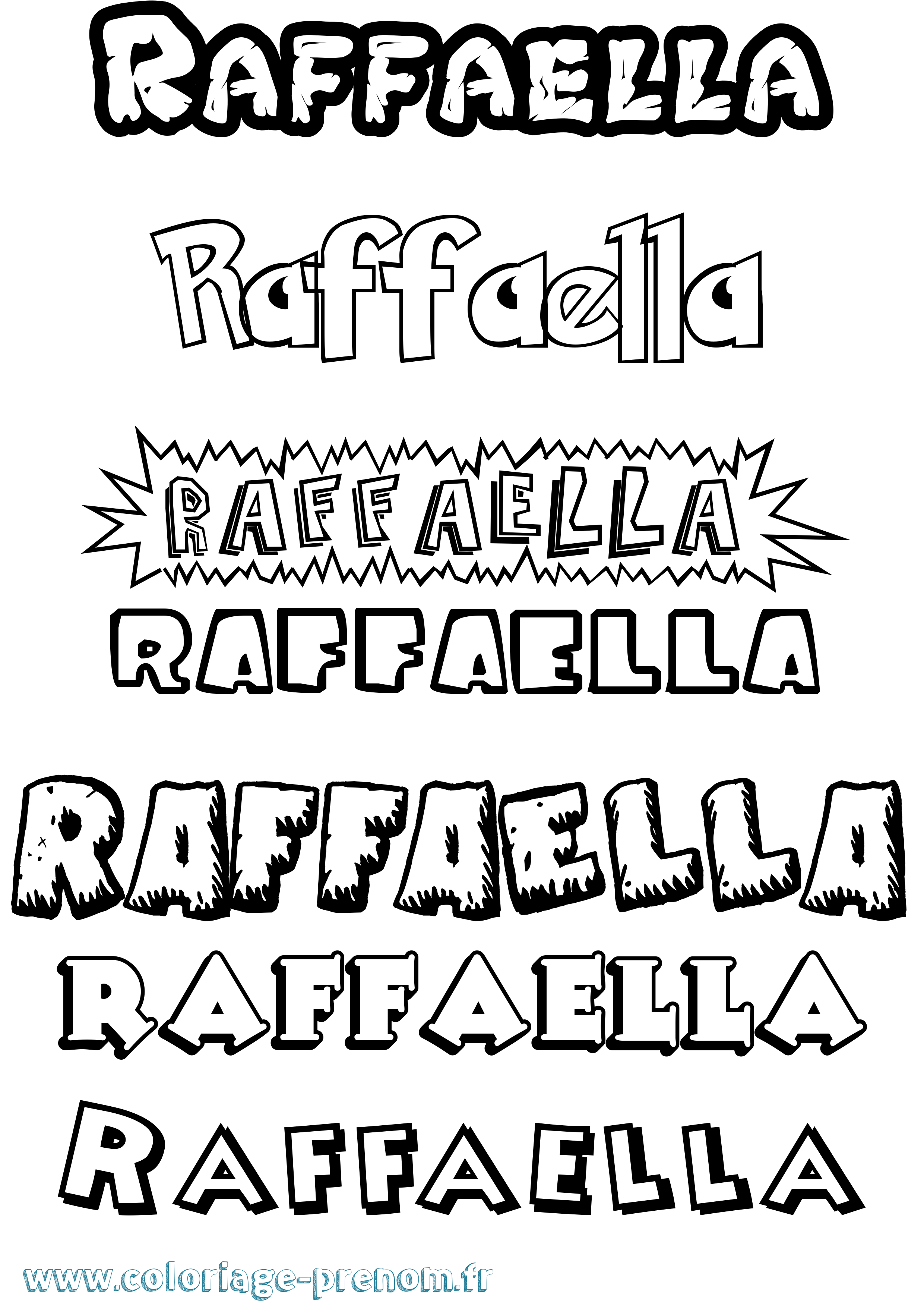 Coloriage Raffaella Dessin Animé Coloriage prénom Raffaella Dessin Animé