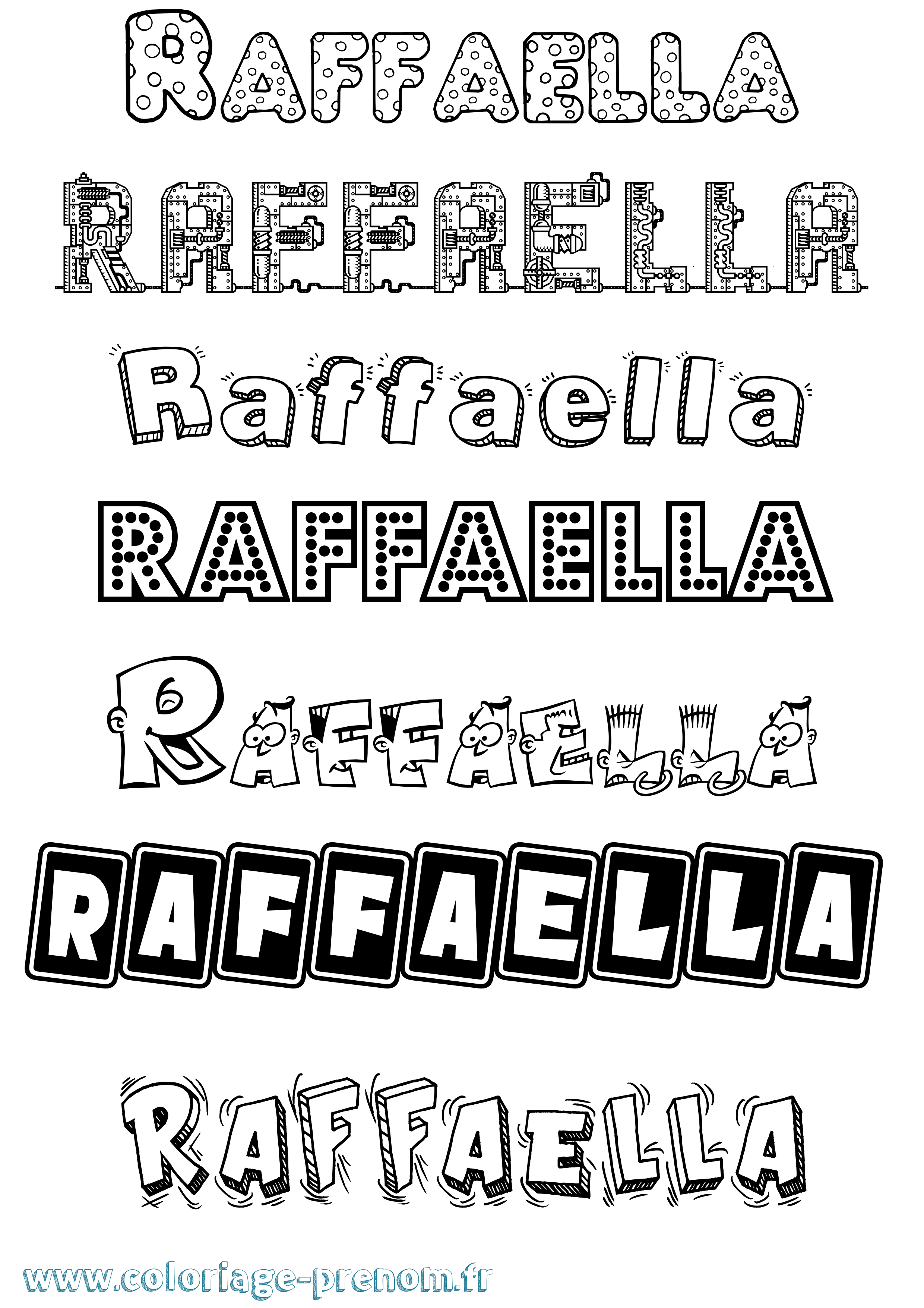 Coloriage Raffaella Fun Coloriage prénom Raffaella Fun