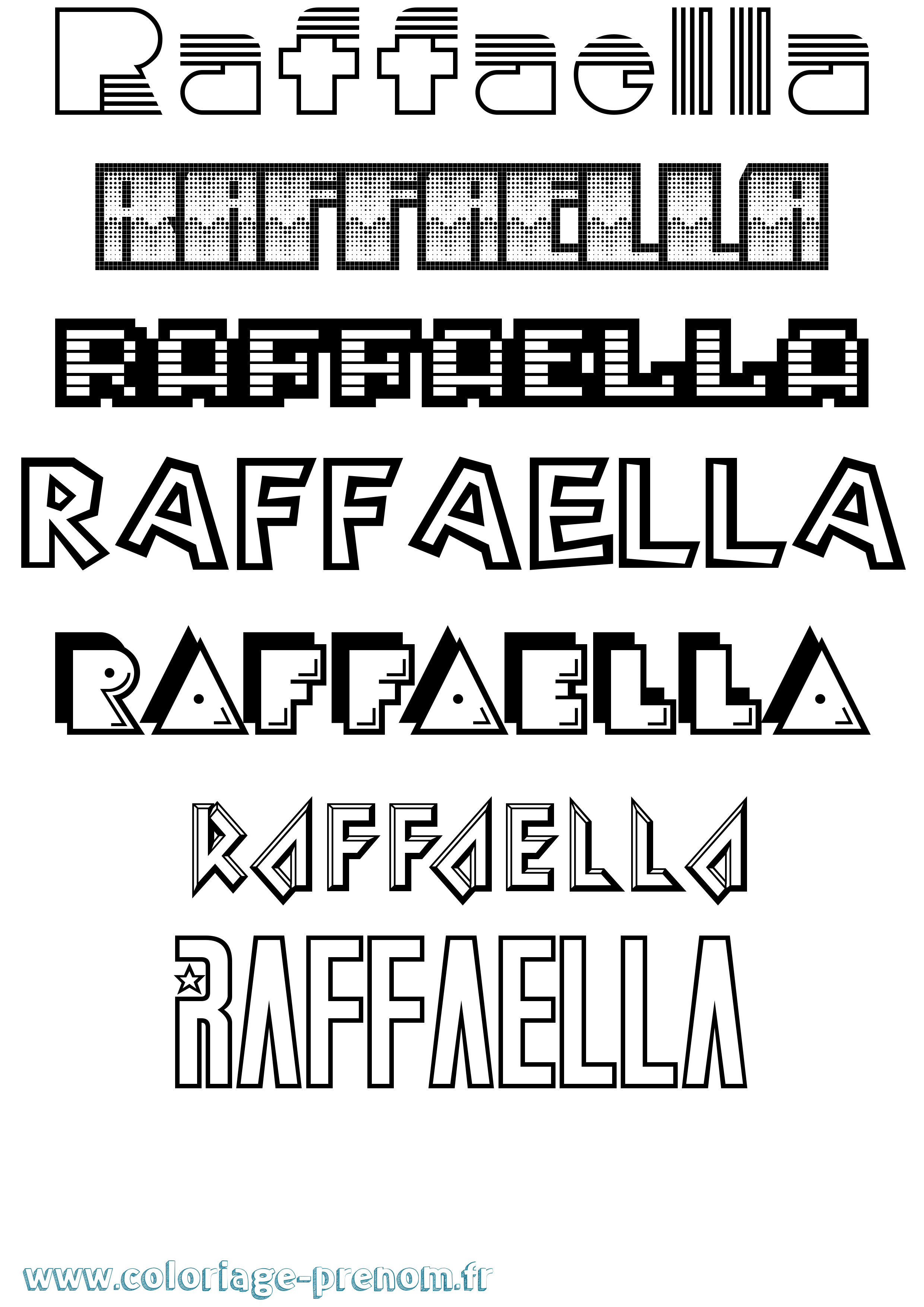 Coloriage prénom Raffaella Jeux Vidéos