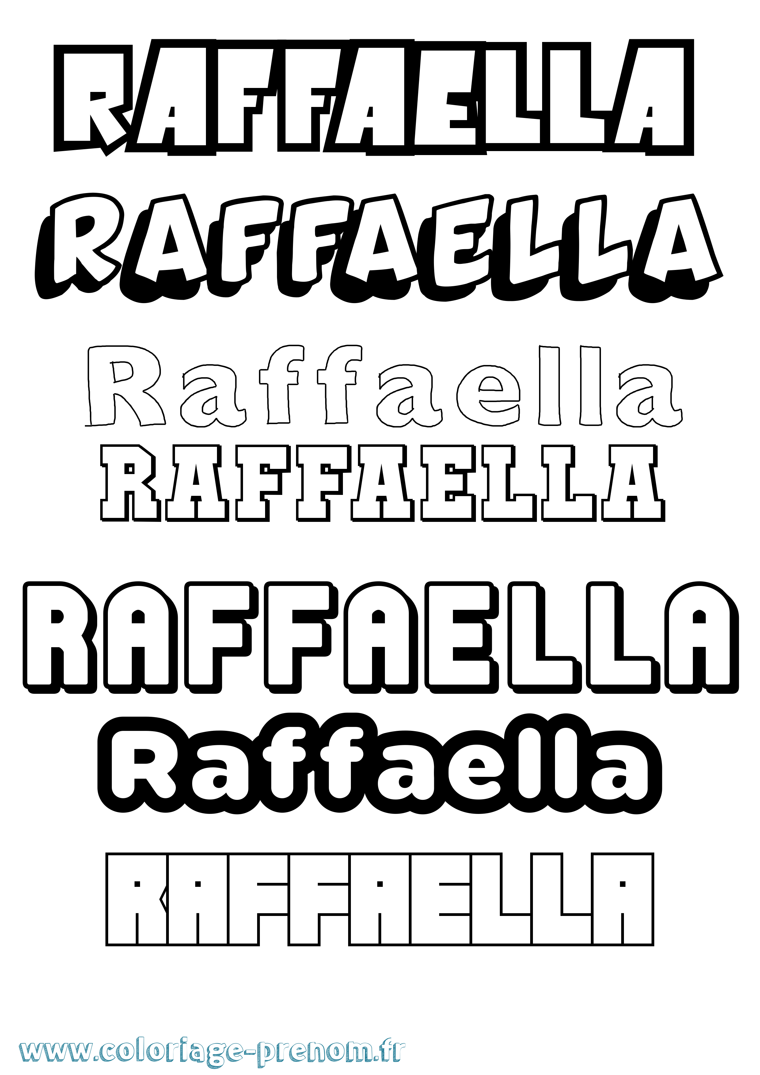 Coloriage prénom Raffaella Simple
