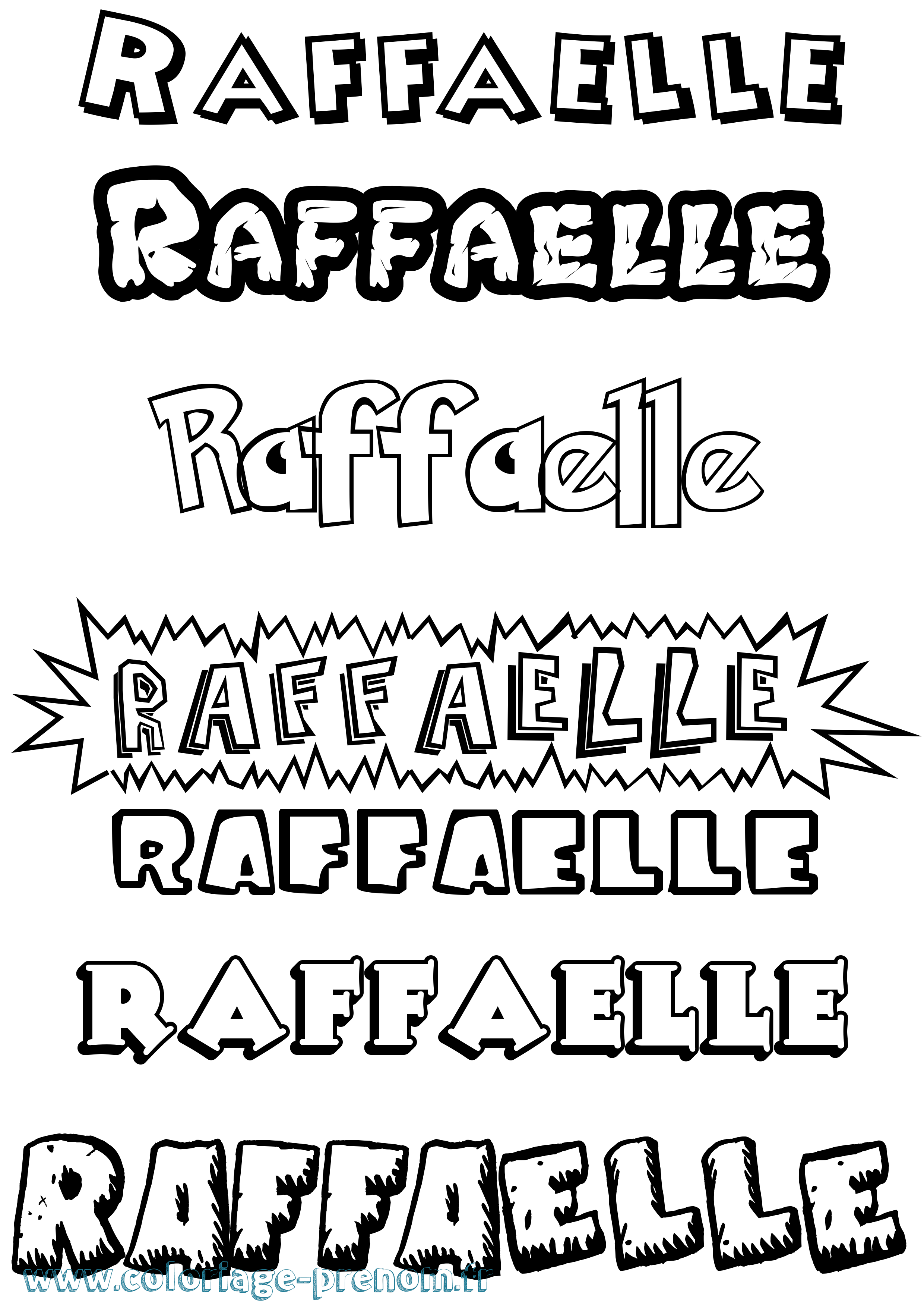 Coloriage Raffaelle Dessin Animé Coloriage prénom Raffaelle Dessin Animé