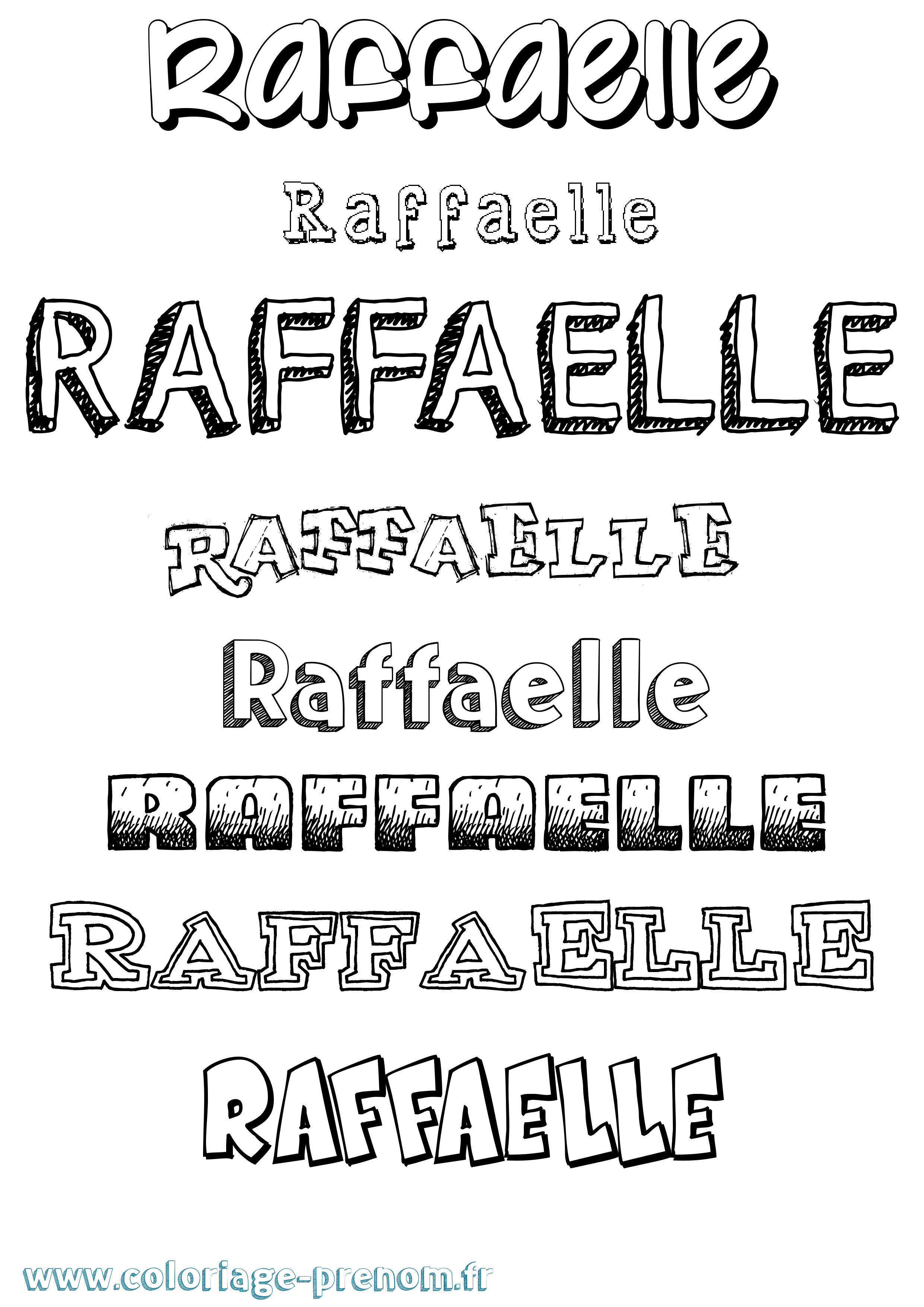 Coloriage Raffaelle Dessiné Coloriage prénom Raffaelle Dessiné