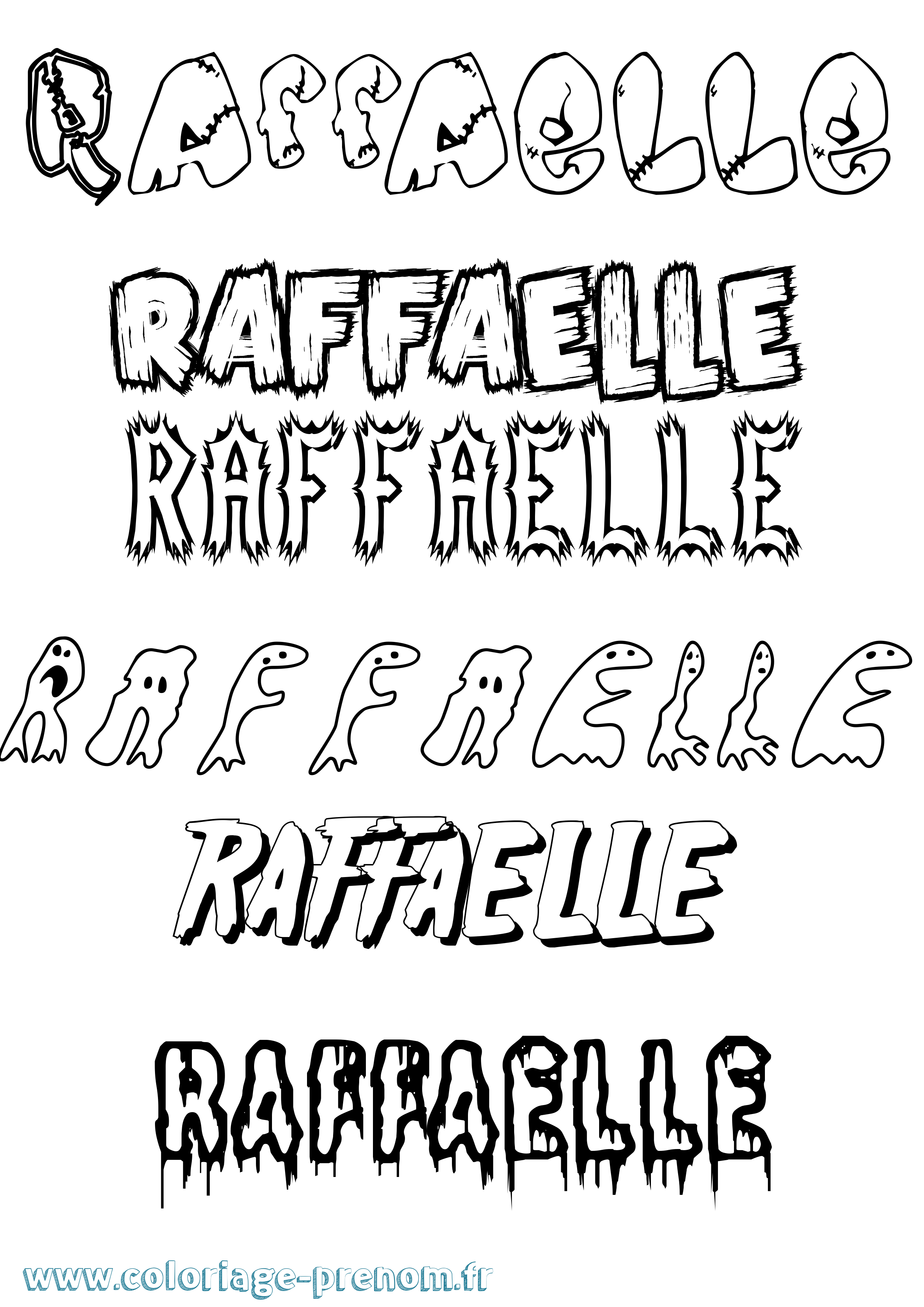 Coloriage Raffaelle Frisson Coloriage prénom Raffaelle Frisson
