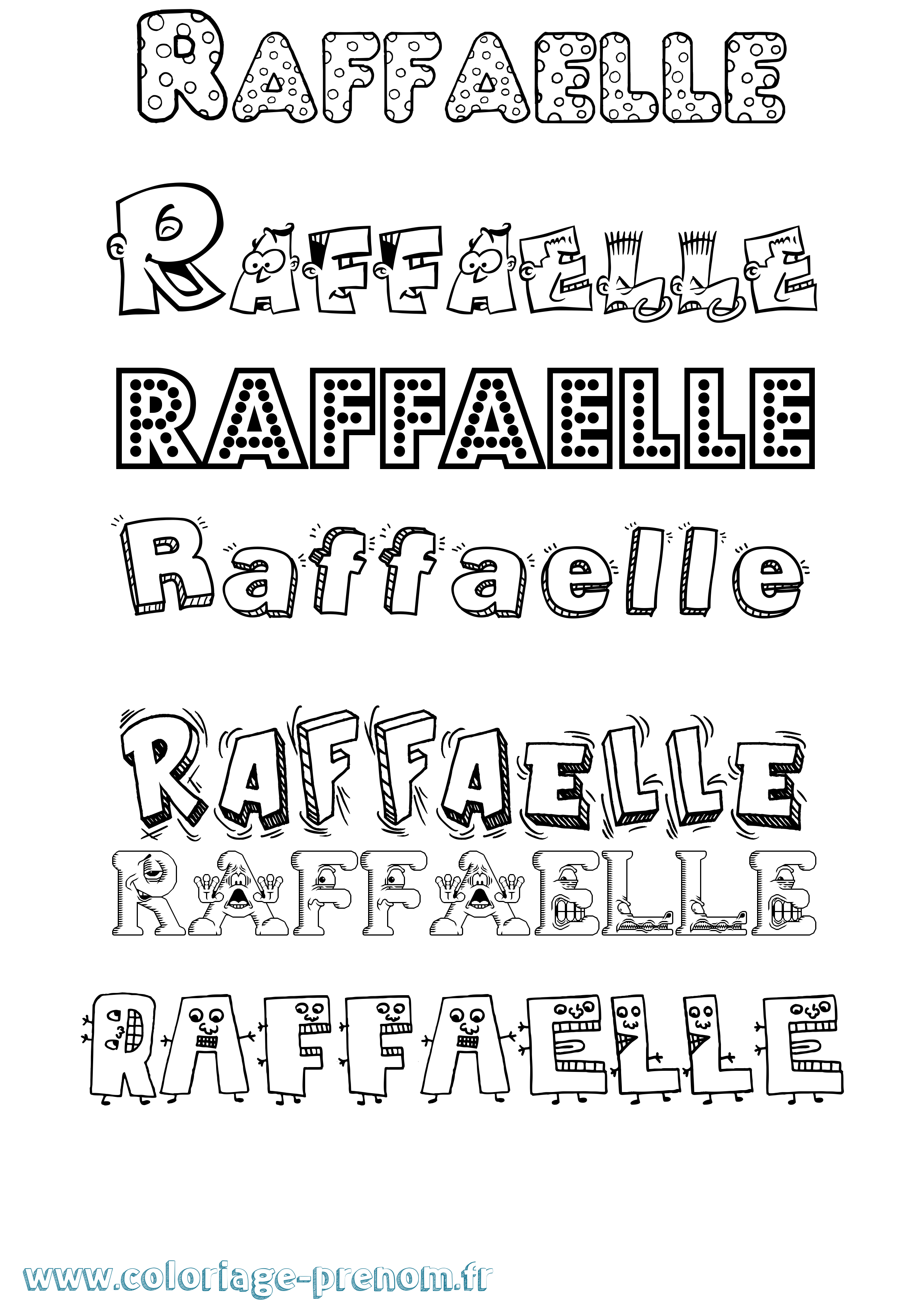 Coloriage Raffaelle Fun Coloriage prénom Raffaelle Fun